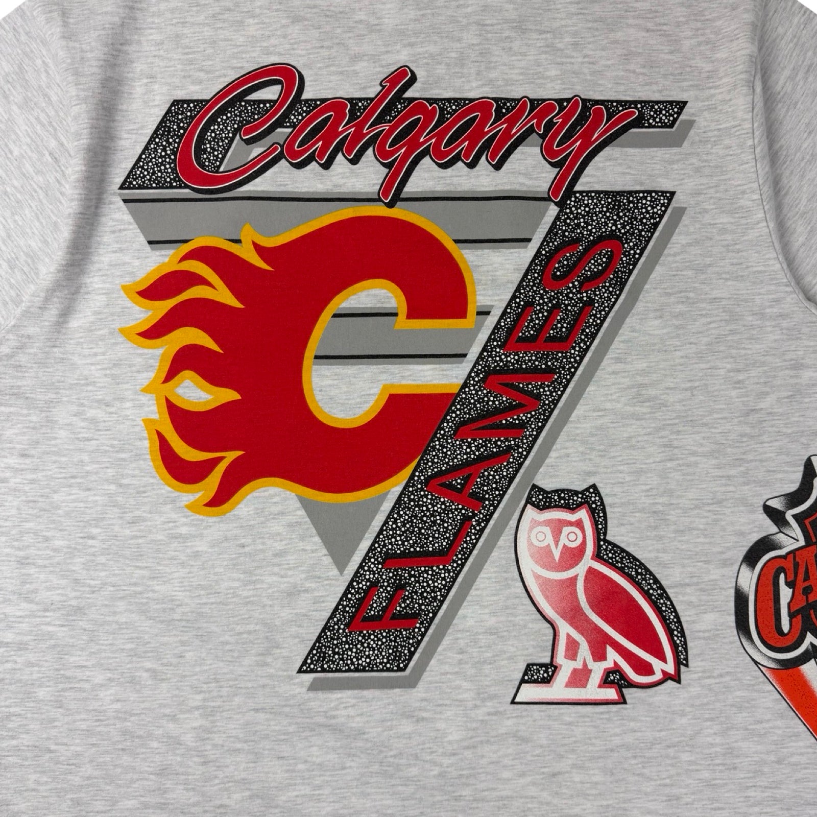 OVO x NHL Calgary Flames 90’s Graphic T-Shirt Ash Heather Grey