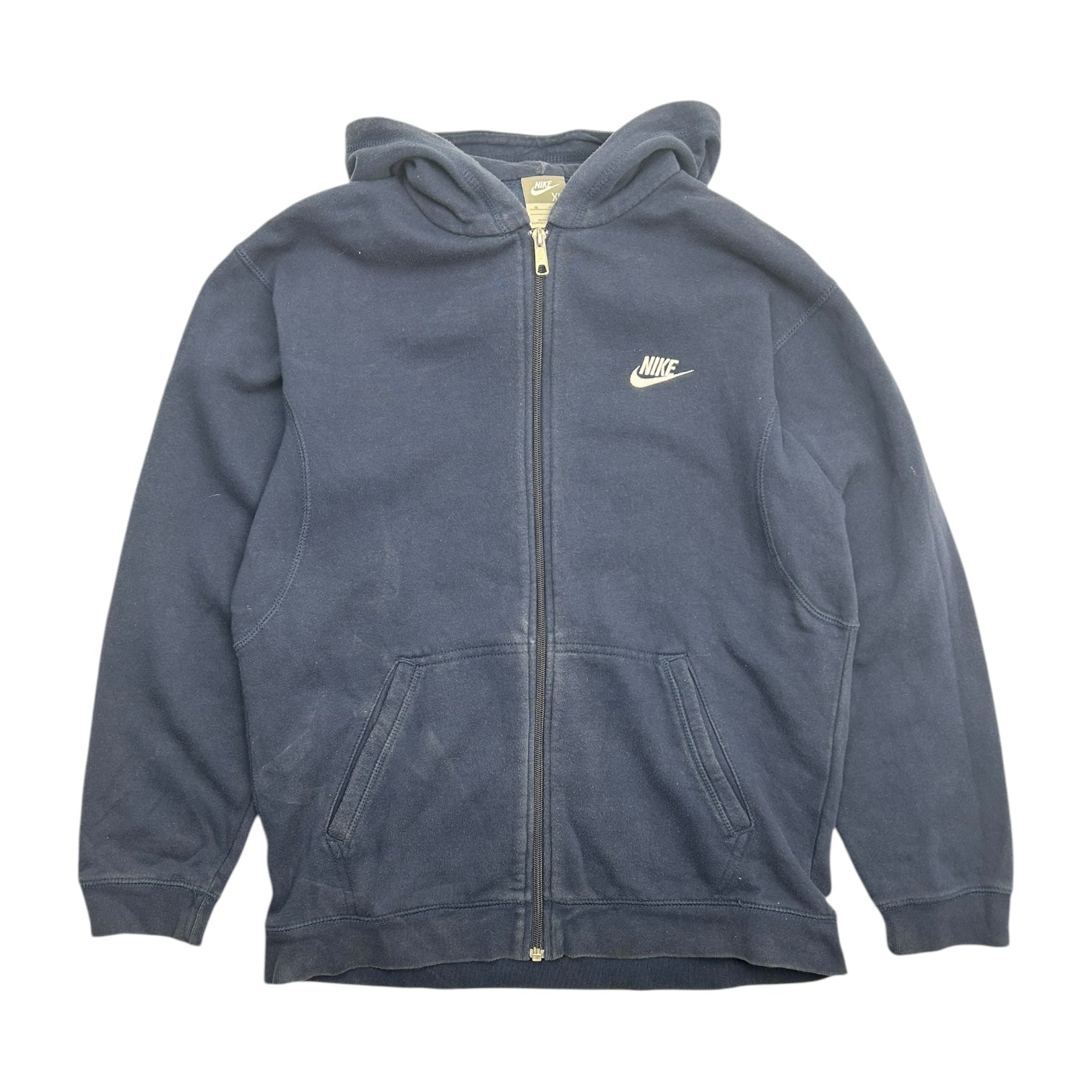 Vintage Nike Mini Swoosh Zip Hoodie Navy