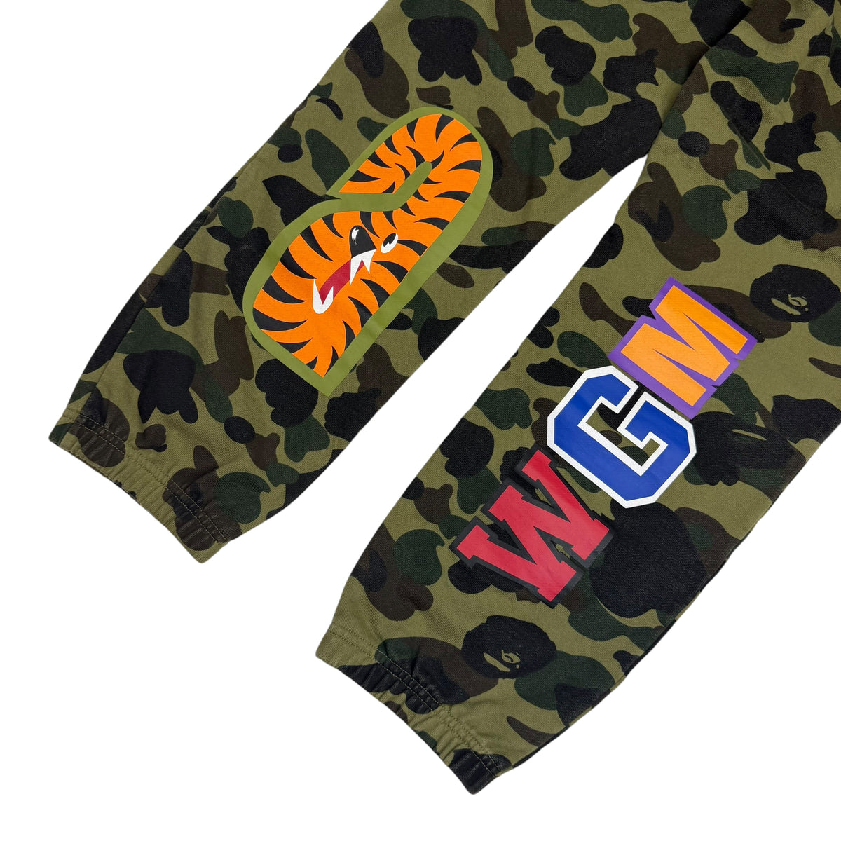 Bape 1st Camo Shark Embroidered Sweatpants Green