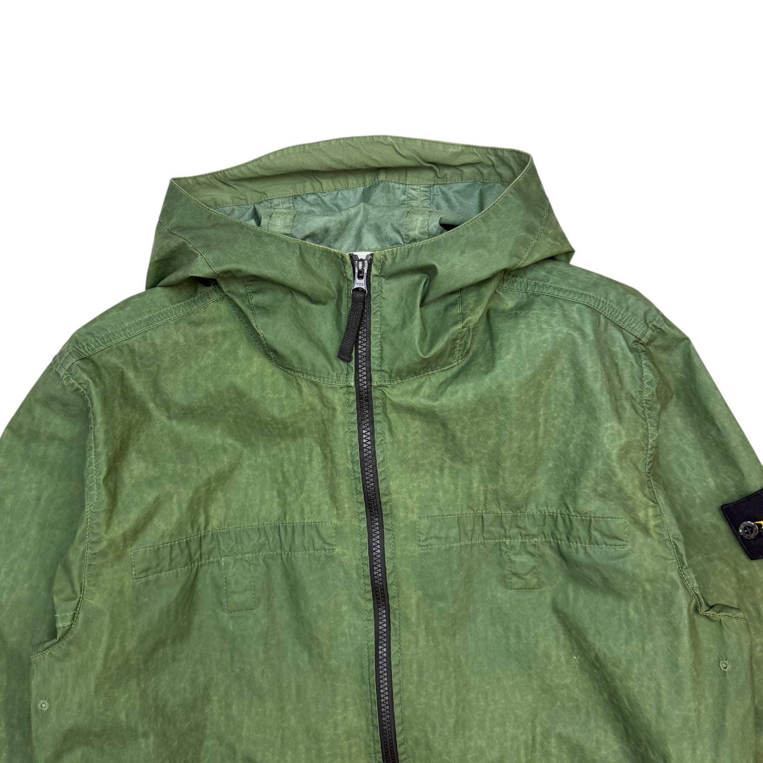 Stone Island Aggressive Gommato Hooded Jacket Green