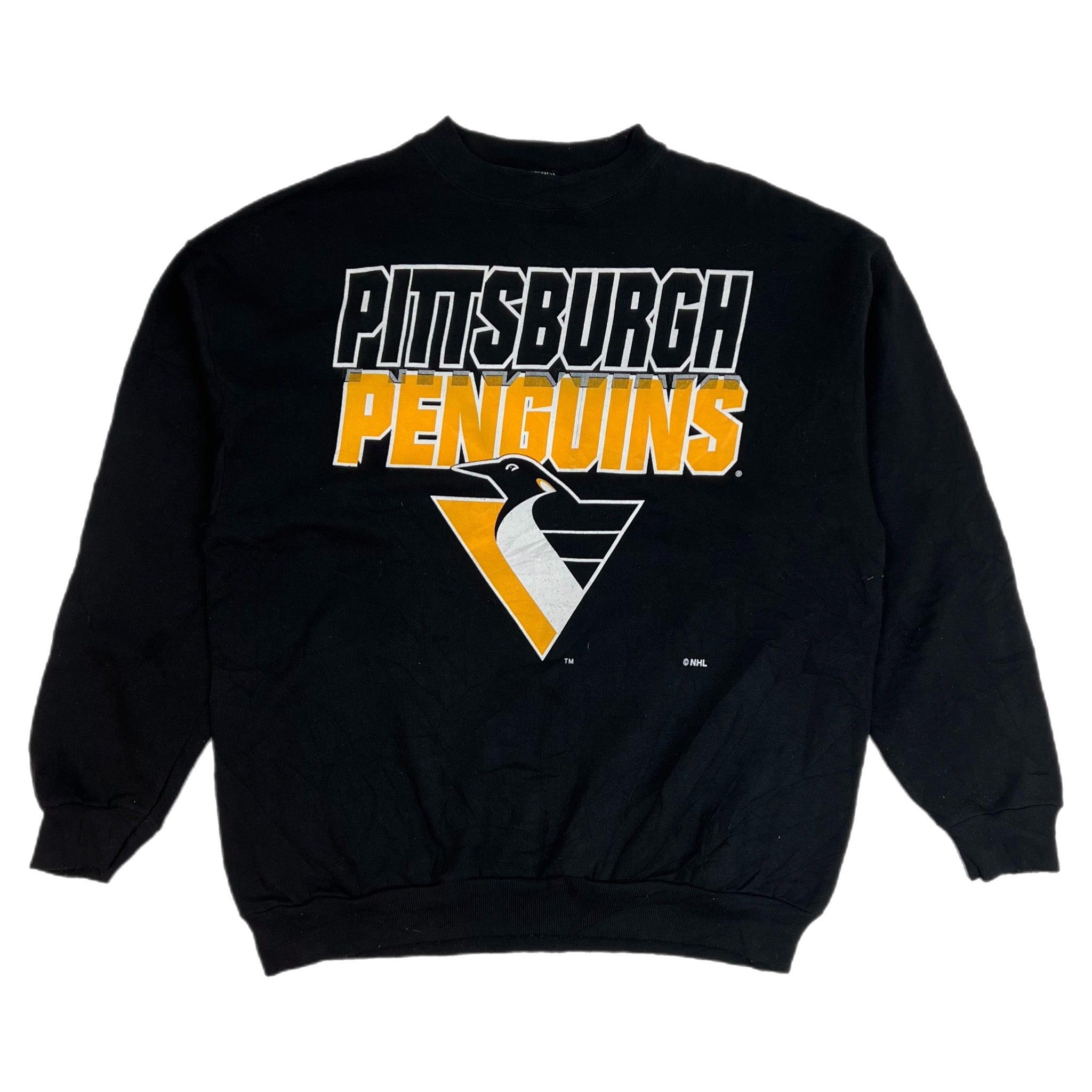 Vintage Pittsburgh Penguins Crewneck - Black Hockey Sweatshirt