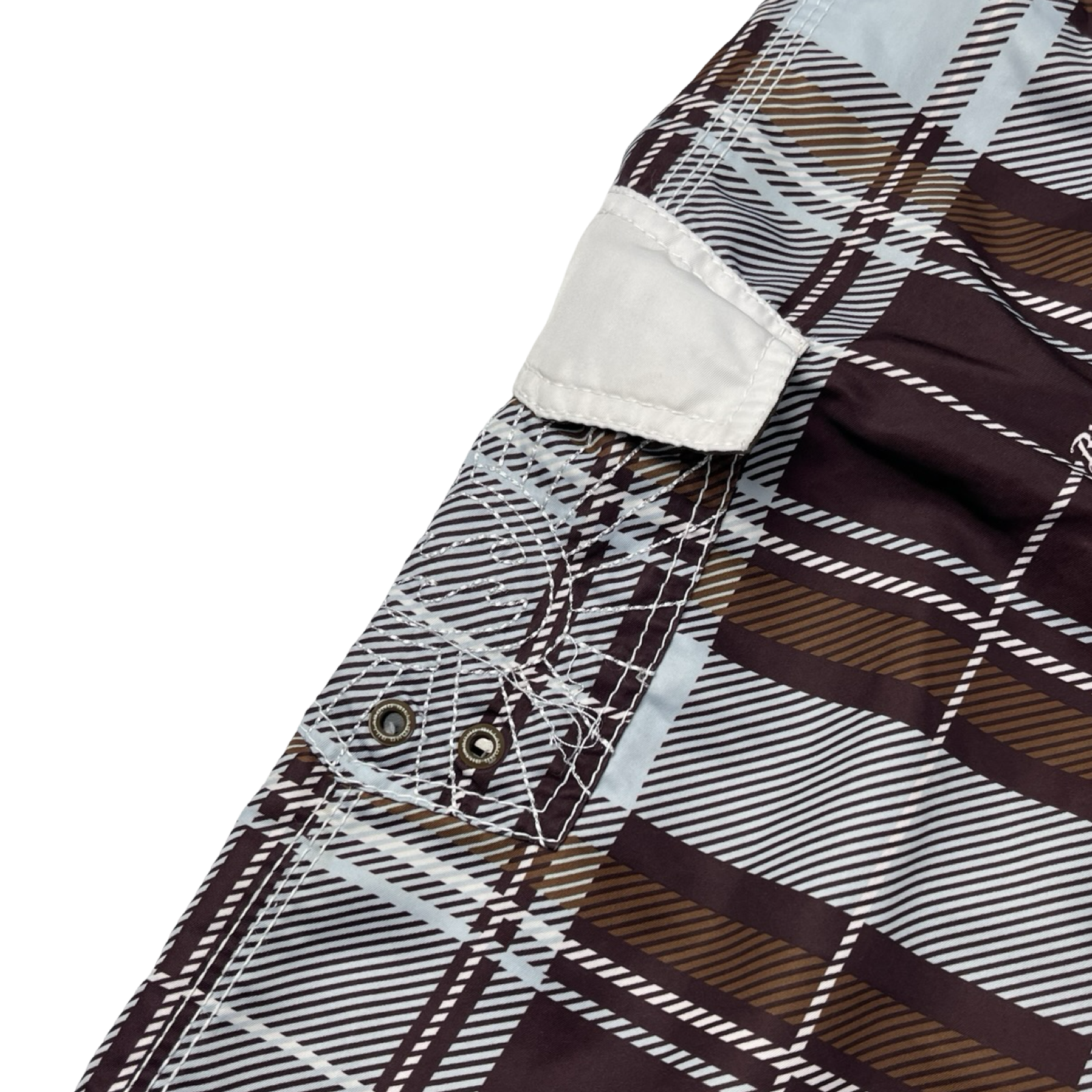 Vintage Y2K Quiksilver Tartan Rising Sun Board Shorts