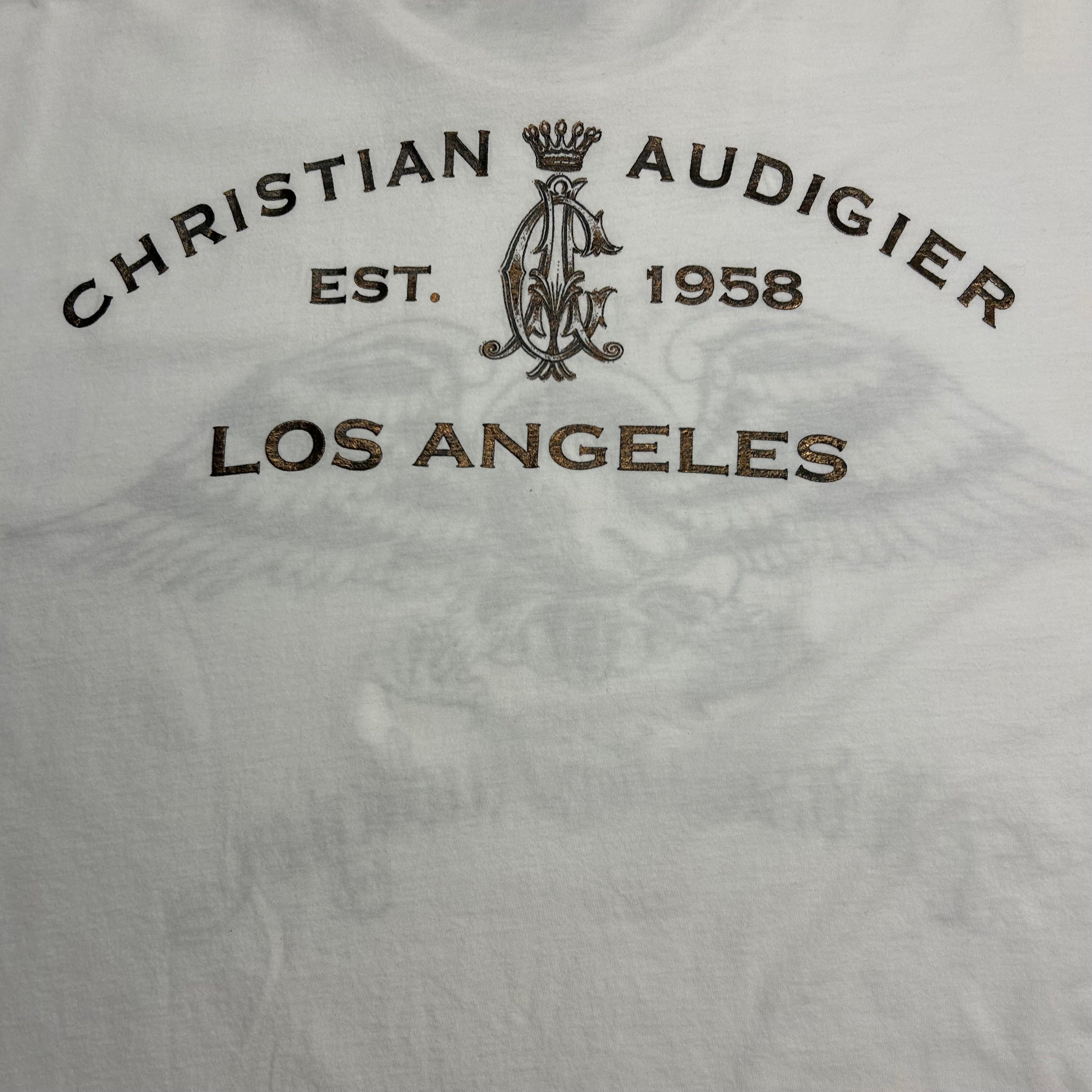 Vintage Y2K Christian Audigier Screaming Eagle Tee White