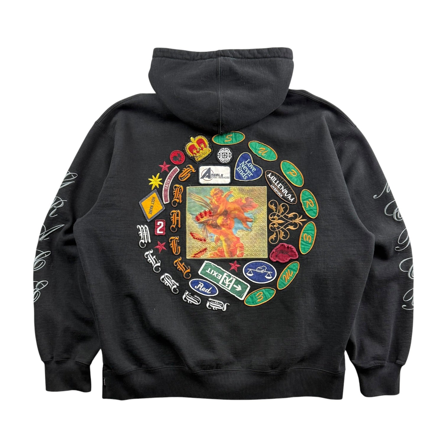Supreme Patches Spiral Hoodie Black