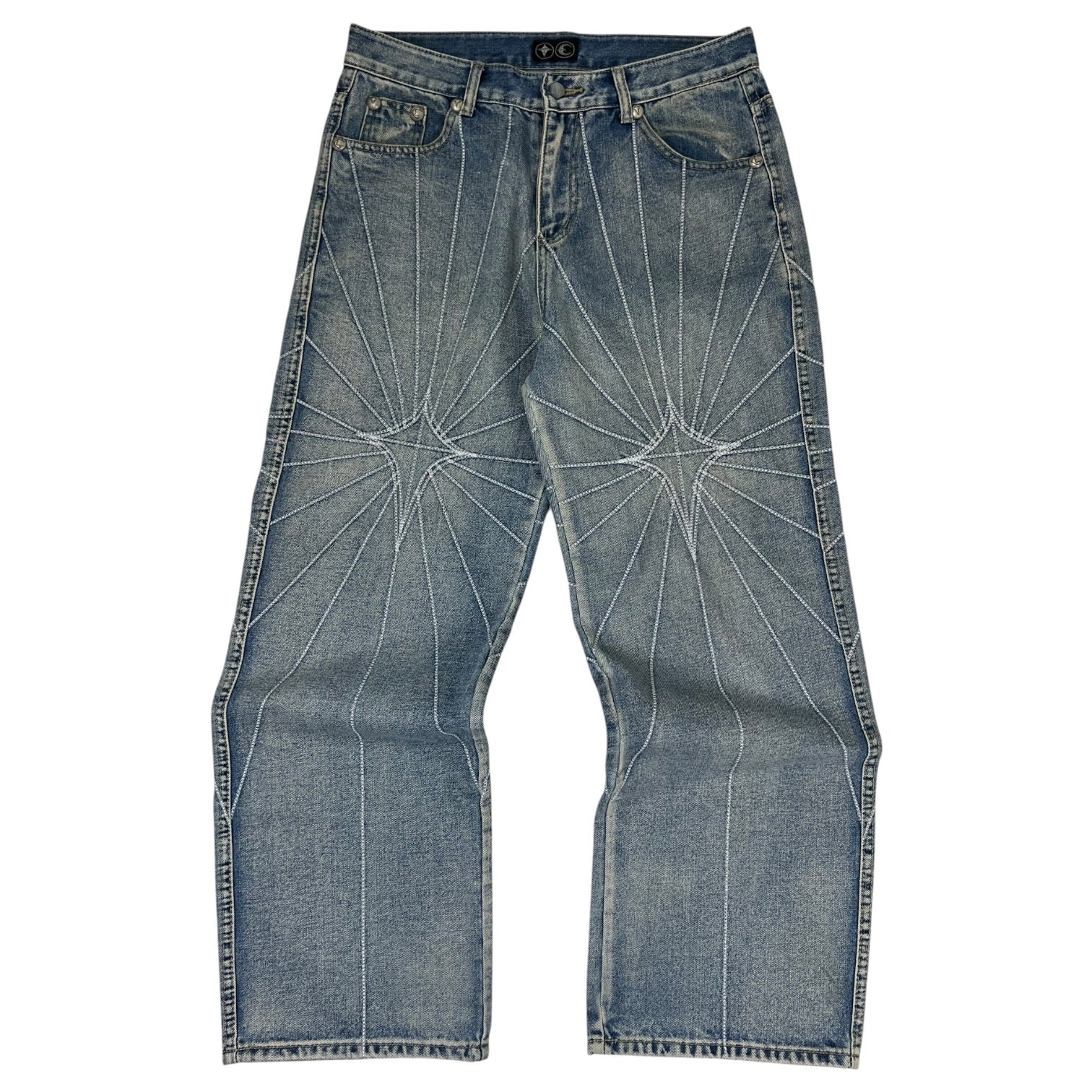 Thug Club Chain Stitch Denim Pants Blue
