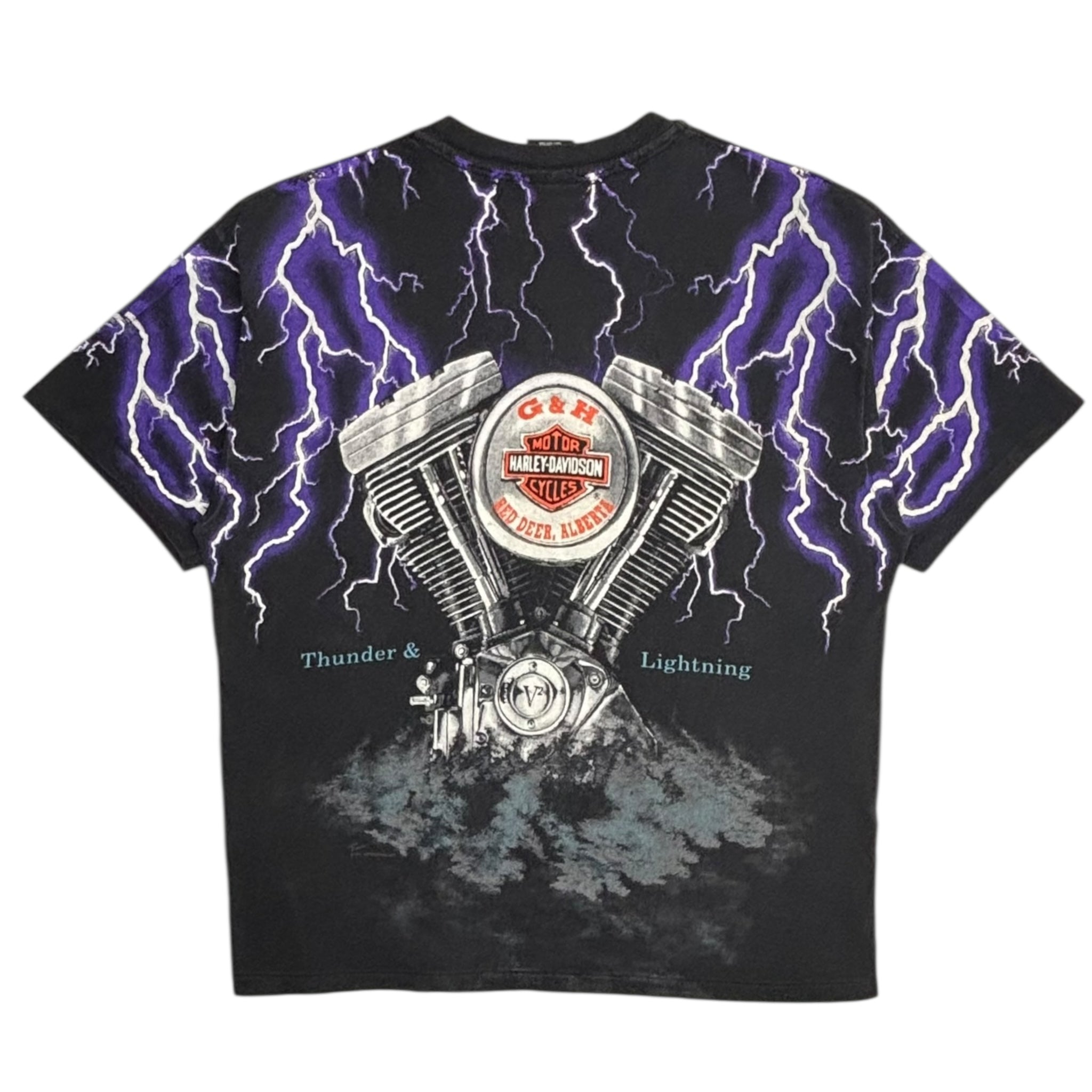 Vintage Harley Davidson Thunder and Lightning T-Shirt