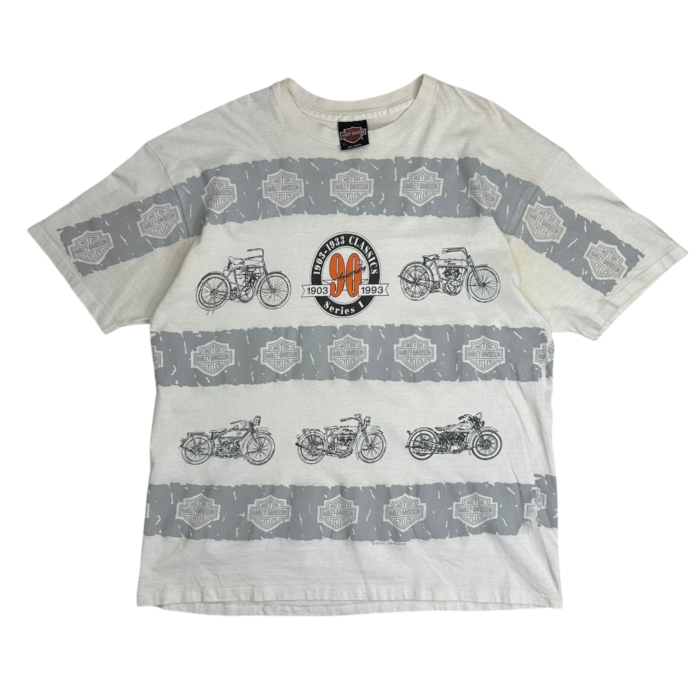 1992 Harley Davidson of Edmonton AOP Tee White