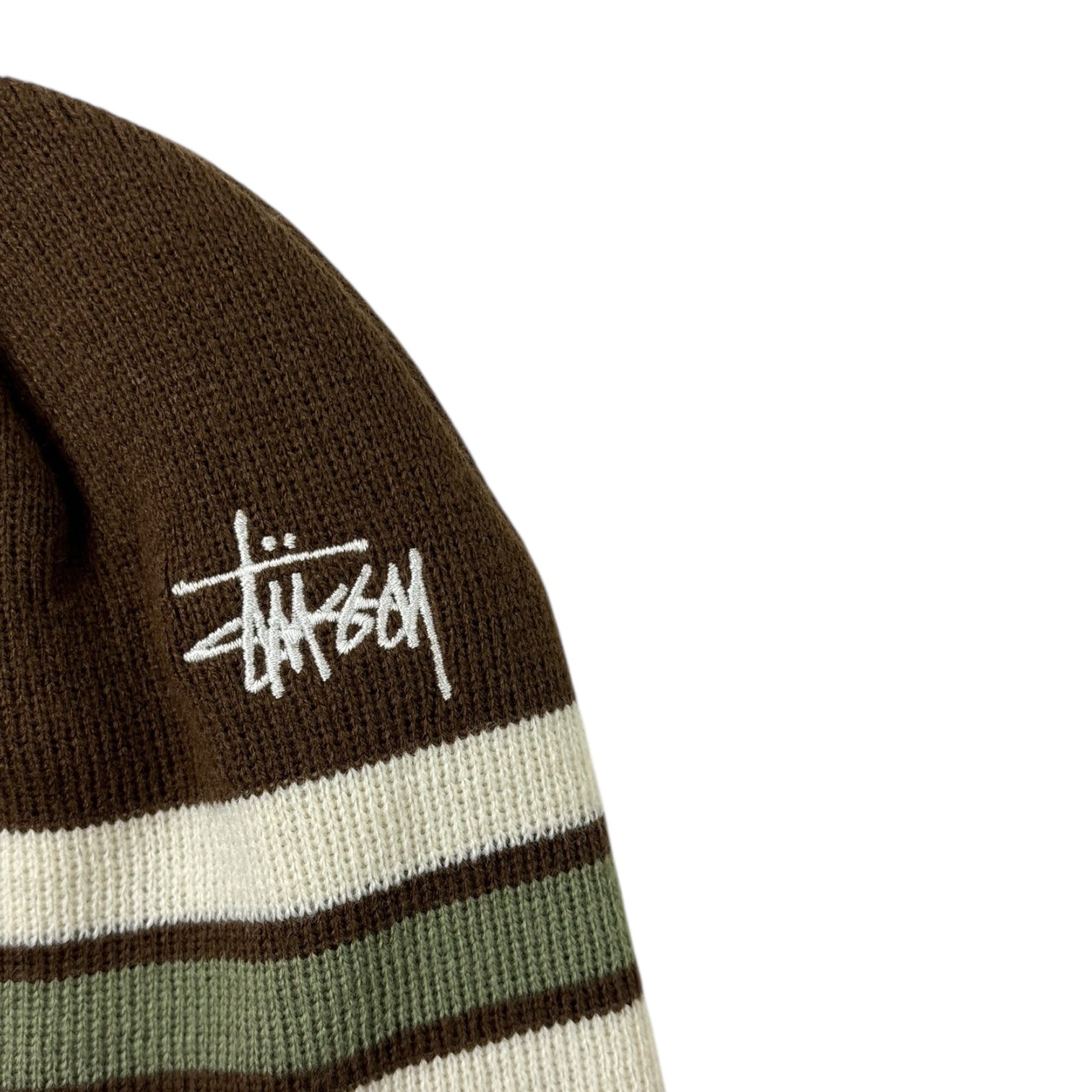 Stussy Basic Striped Skullcap Beanie Brown