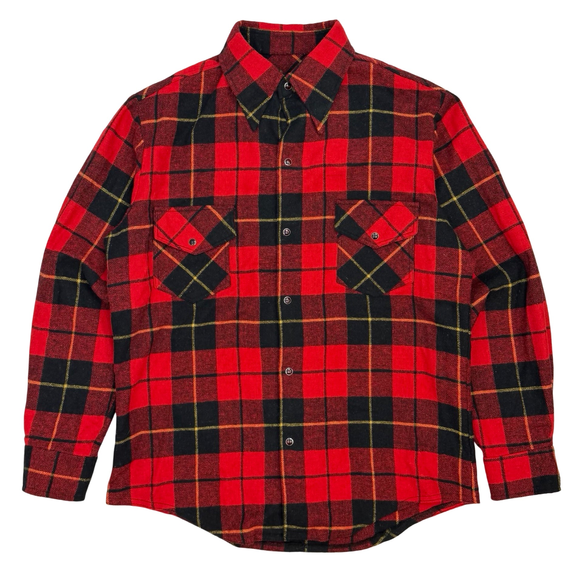 Vintage Wool Buffalo Plaid Snap Button Flannel Shirt Red/Black