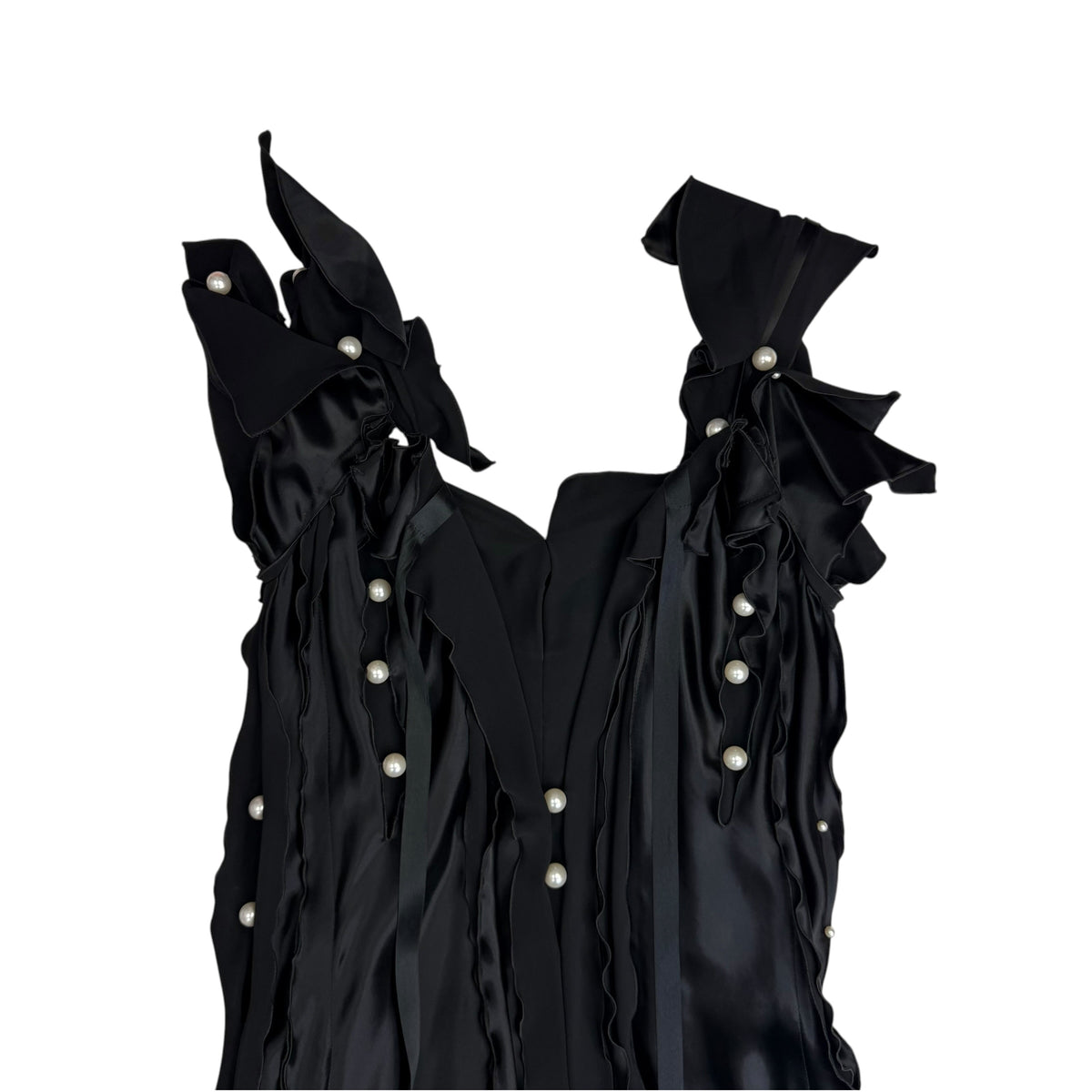 (W) Marc Jacobs Pearl Embellished Silk Dress Black