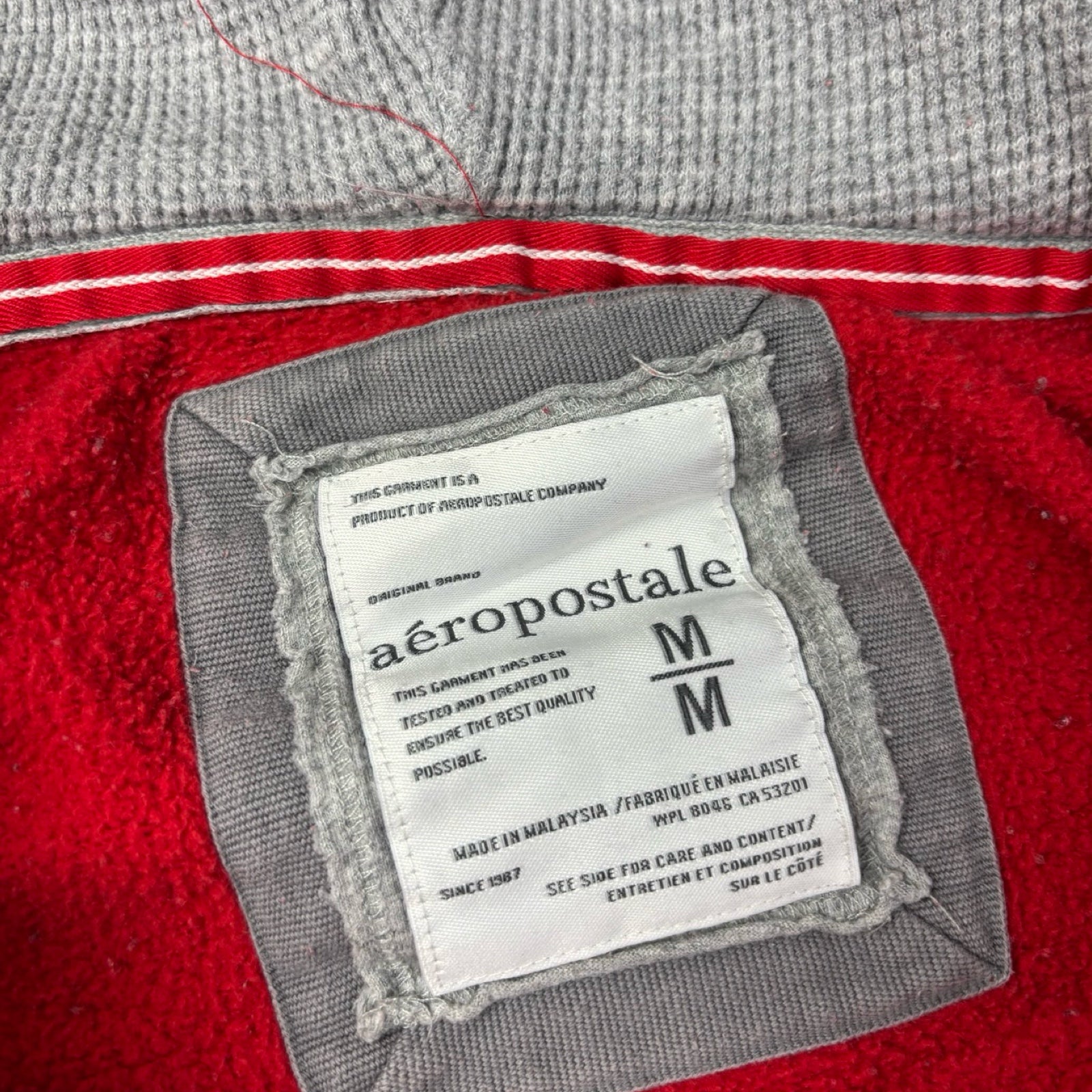 (W) Vintage Y2K Aeropostale Thermal Layered Full-Zip Jacket Red