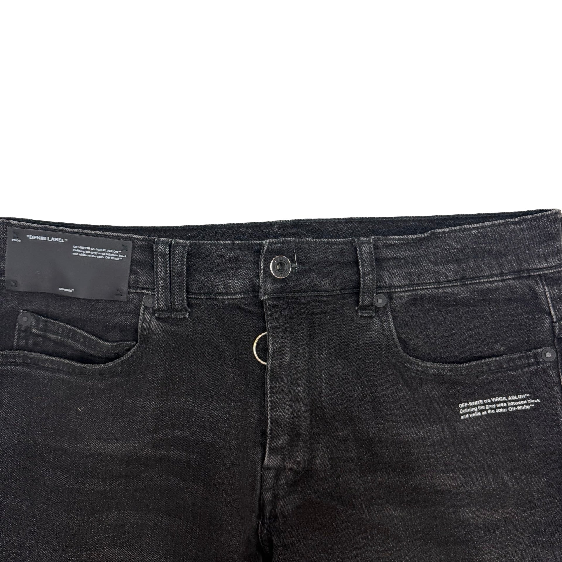 Off-White Diagonal Stripe Jeans Black