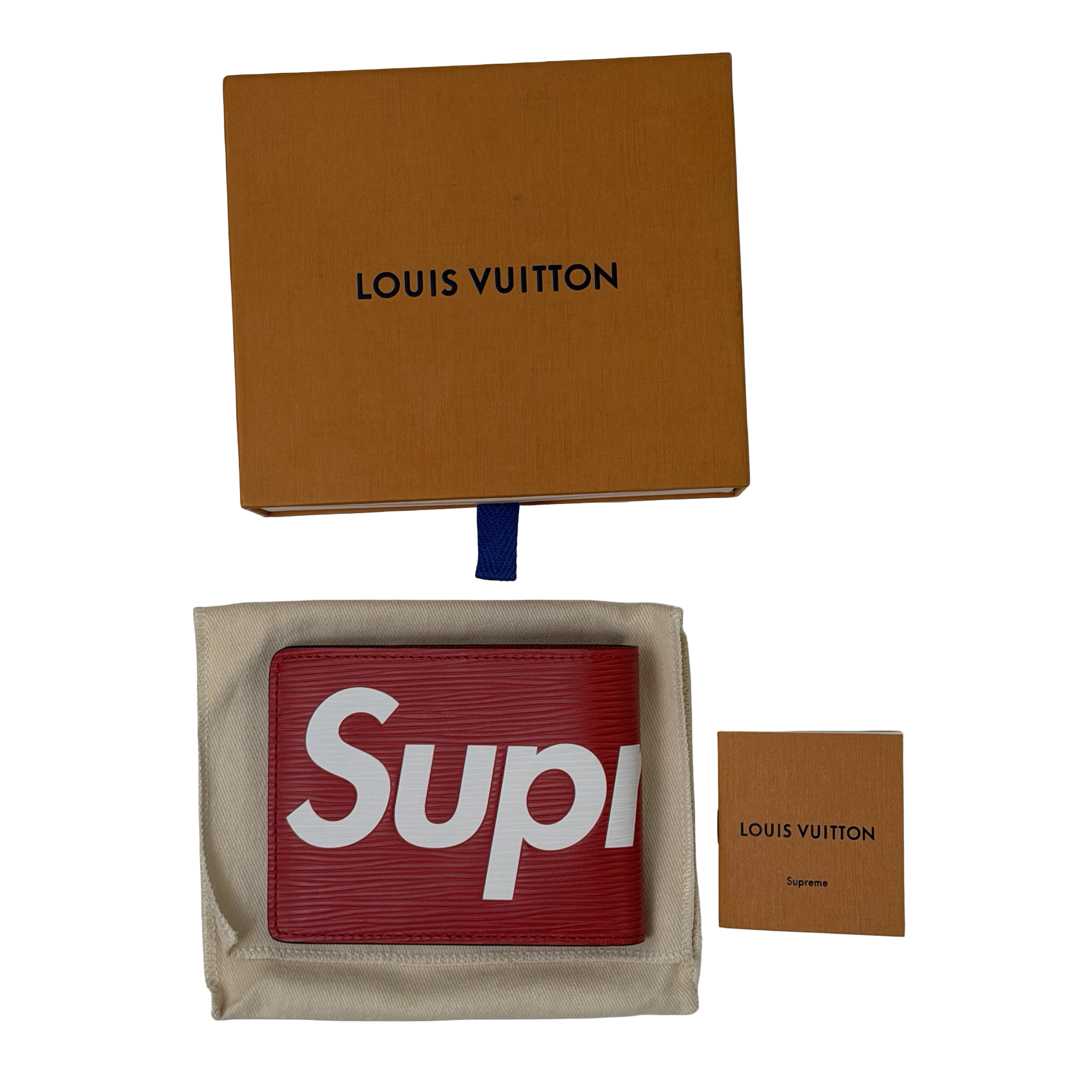Louis Vuitton x Supreme Slender Wallet Epi Red