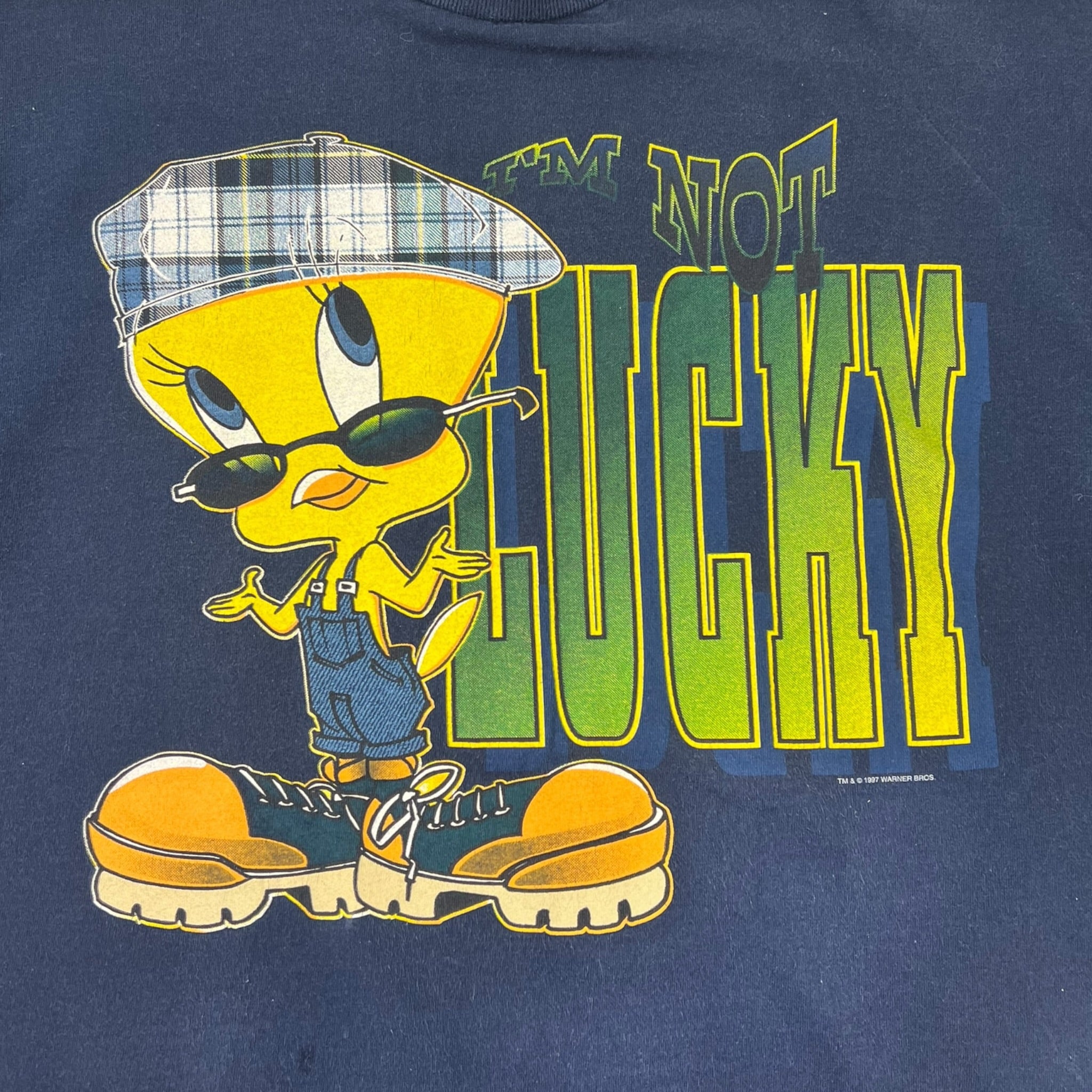 1997 Vintage Warner Bros Looney Tunes Tweety Bird "I'm Not Lucky I'm Good” T-Shirt