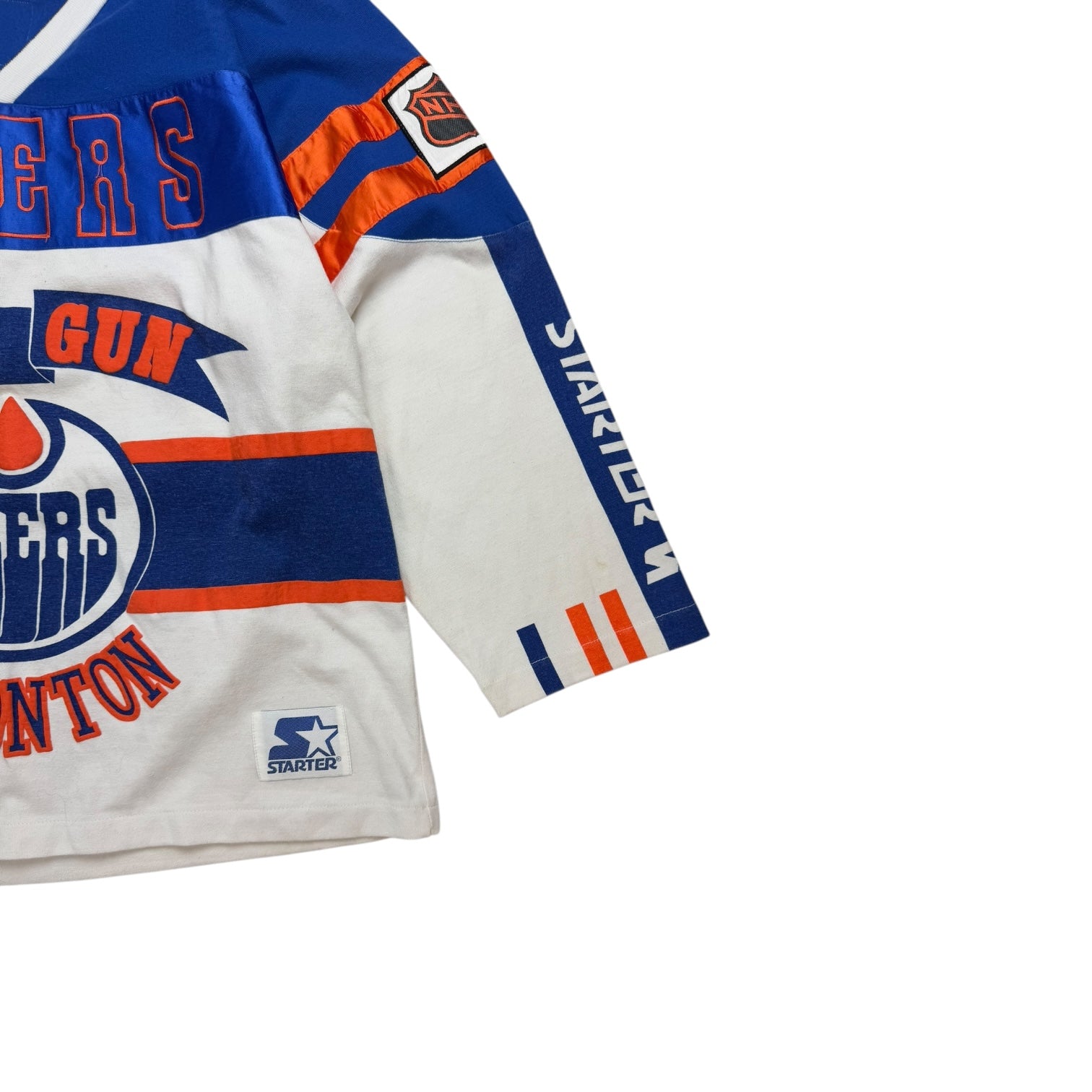 Vintage Starter Edmonton Oilers Stanley Cup L/S Shirt White/Blue