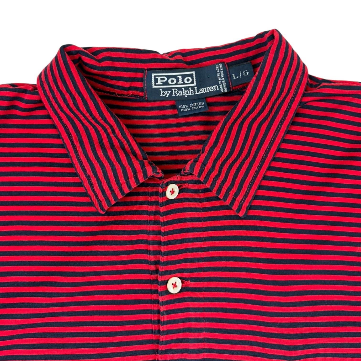 Vintage Polo Ralph Lauren Striped Polo T-Shirt Red/Black