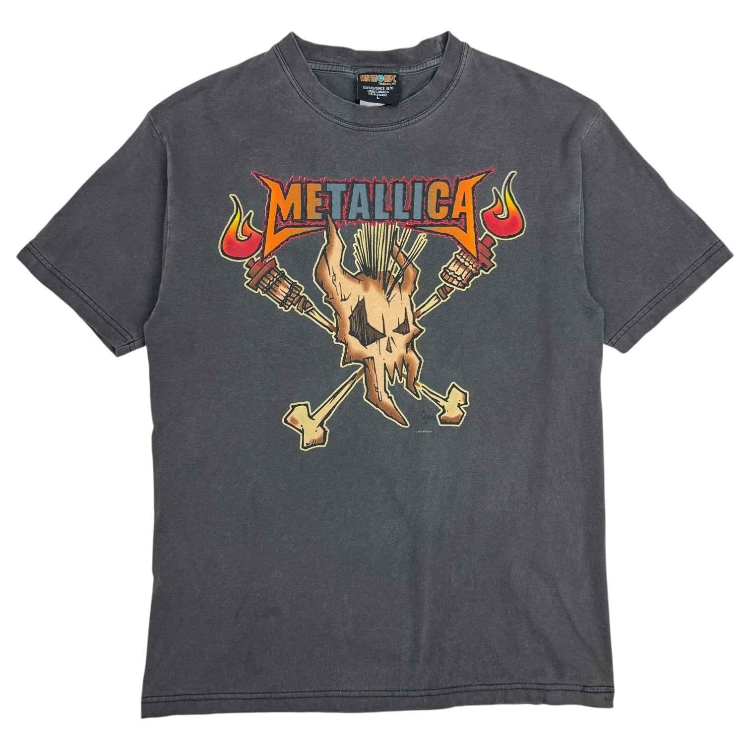 2005 Metallica Tiki Head Tee Faded Grey