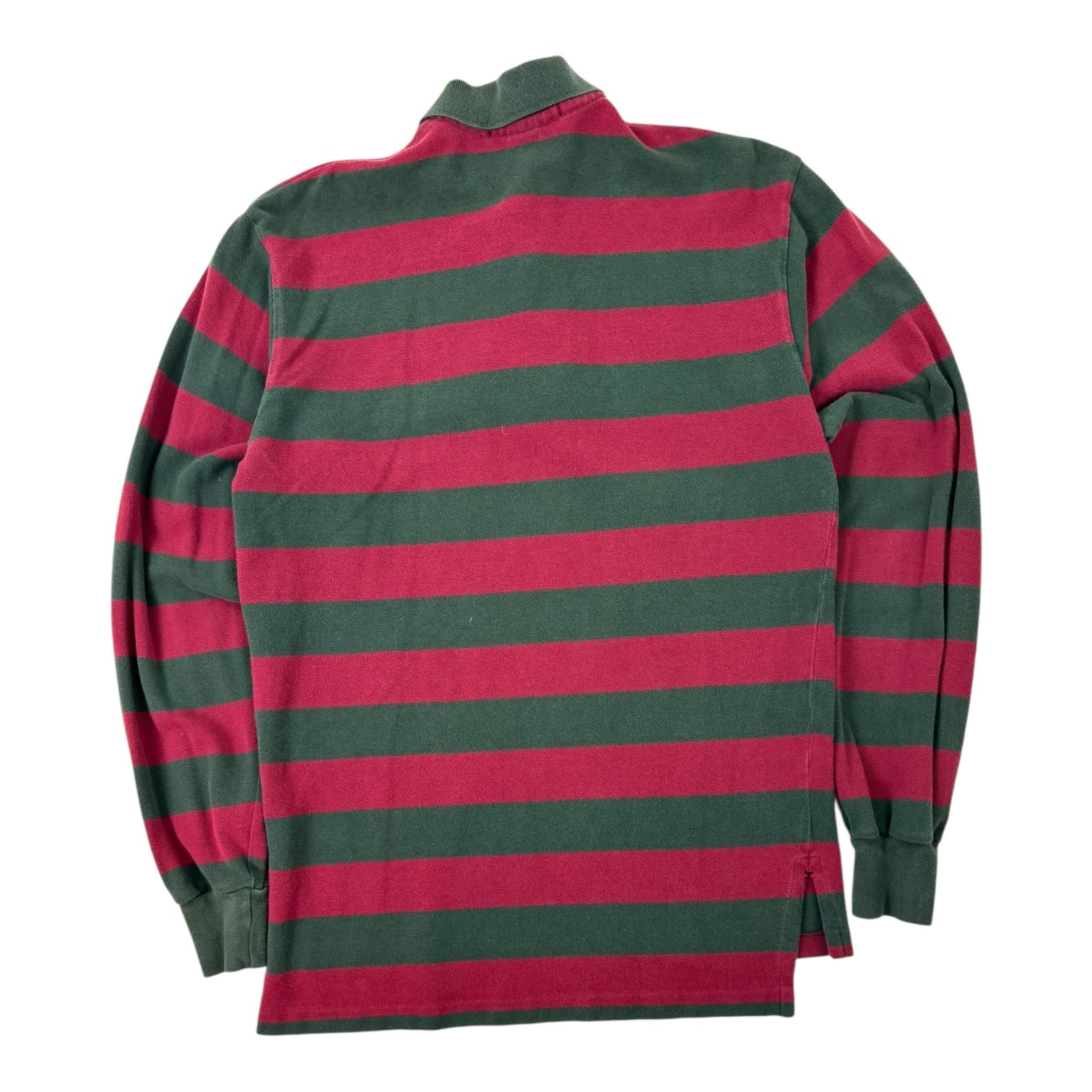 Vintage Polo Ralph Lauren Striped Polo Long Sleeve Shirt Red/Green