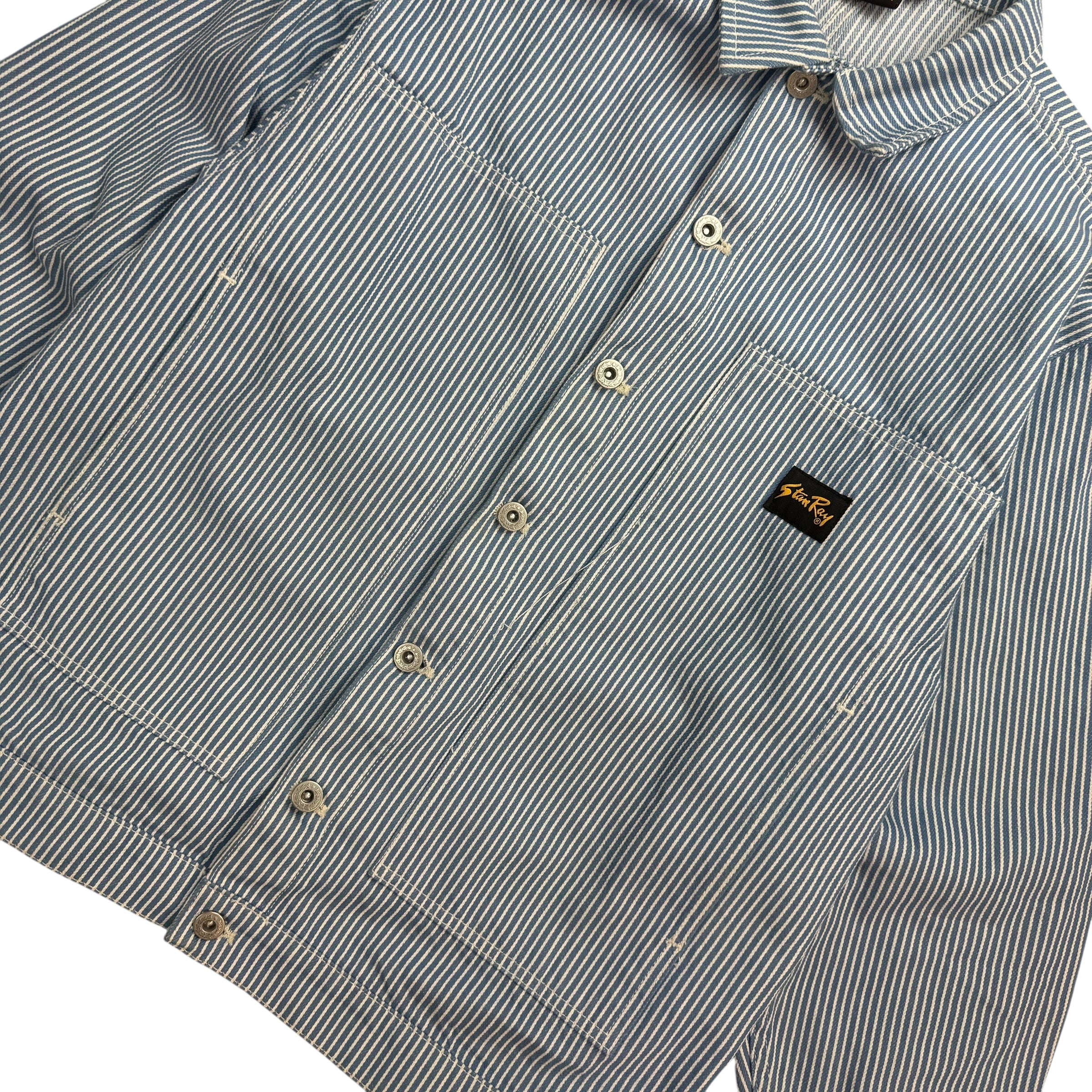 Vintage Stan Ray Striped Button Up Shirt Blue/White