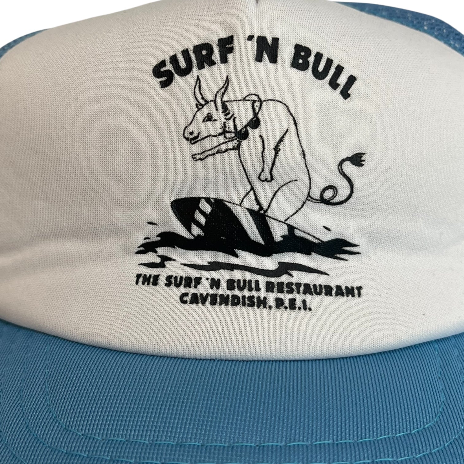 Vintage Surf’ n’ Bull Trucker Hat White/Blue