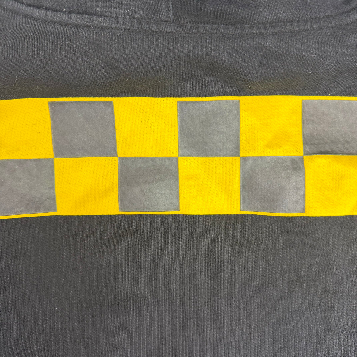 (W) Off White Flags Cropped Hooded Sweatshirt Black