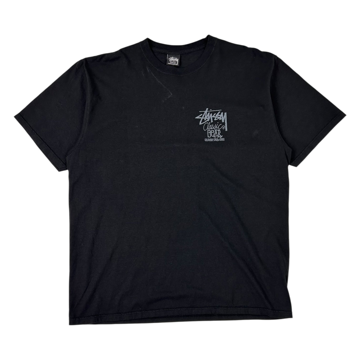 Stussy Classic Gear Pigment Dyed T-Shirt Black