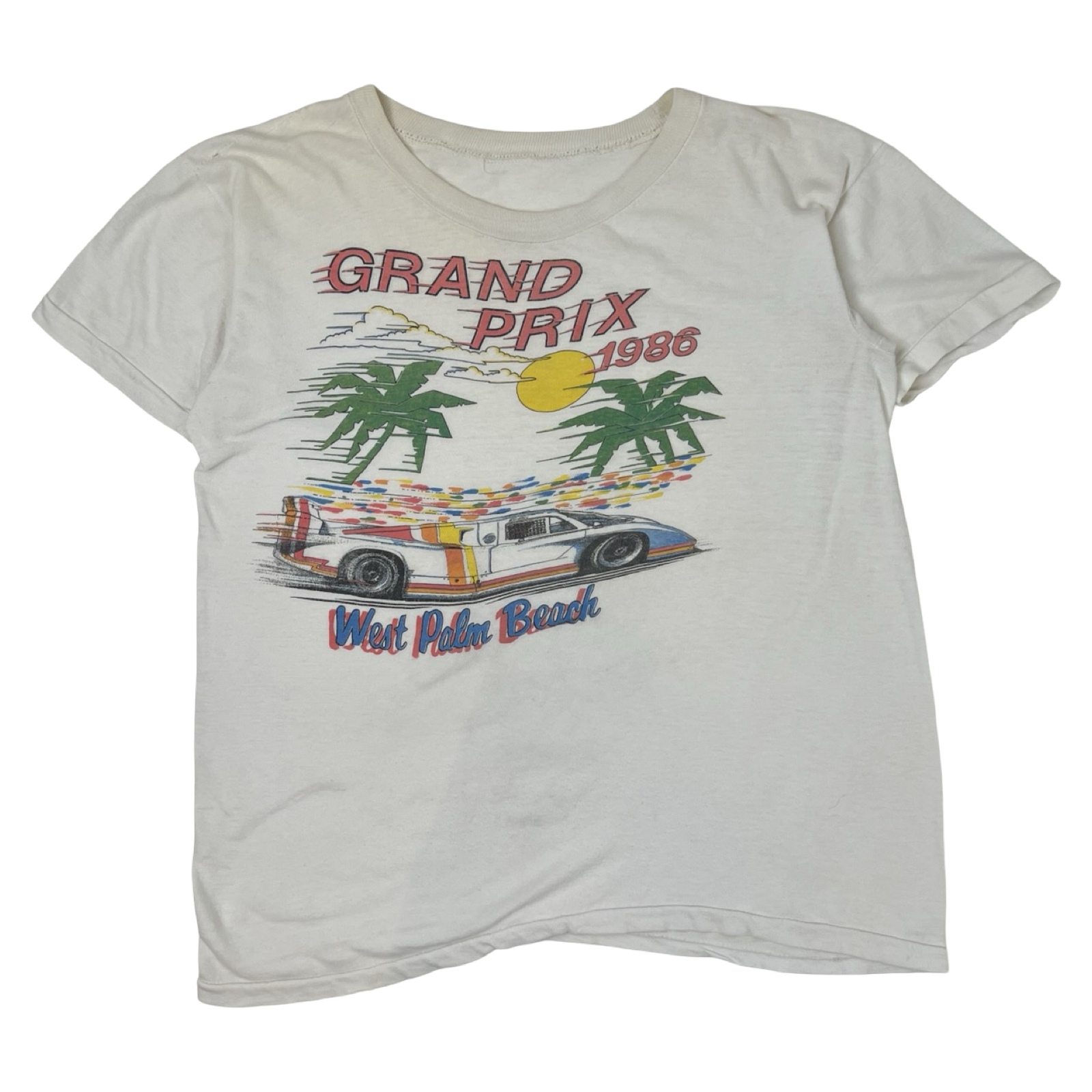 Vintage 1986 Grand Prix Palm Beach T-Shirt White