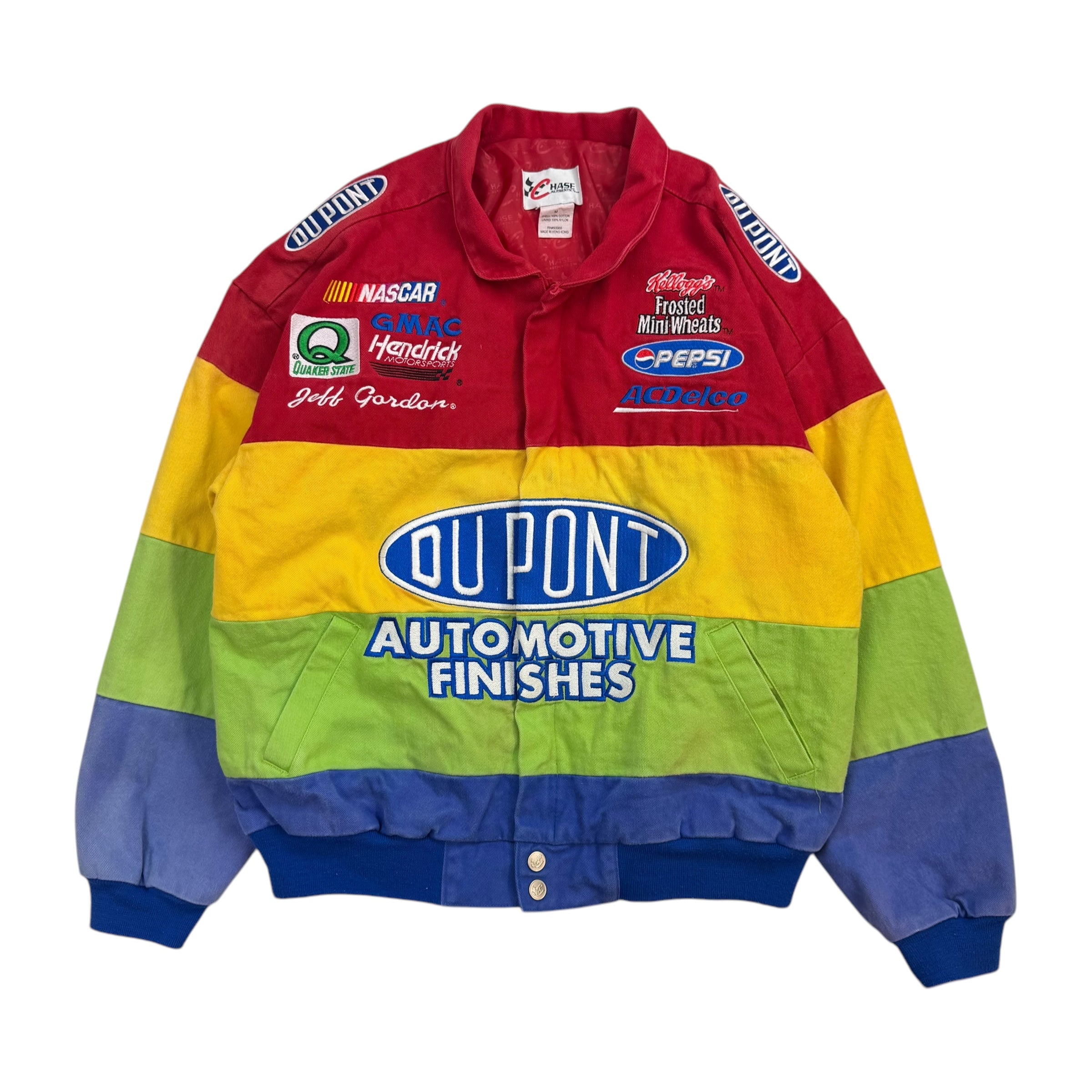 Vintage Chase Authentics Jeff Gordon Nascar Dupont Racing Jacket Multicolor