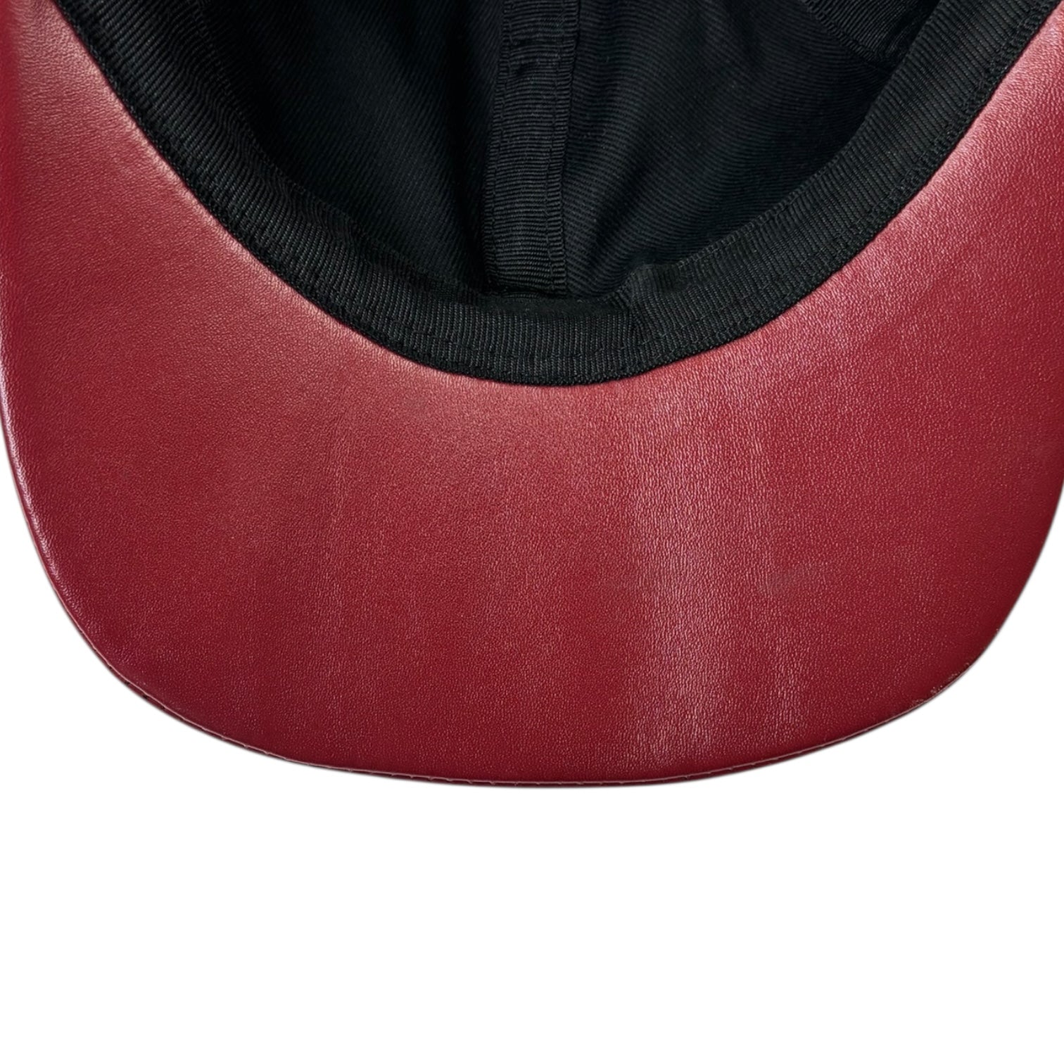 Valentino Leather Panel StrapBack Hat Maroon