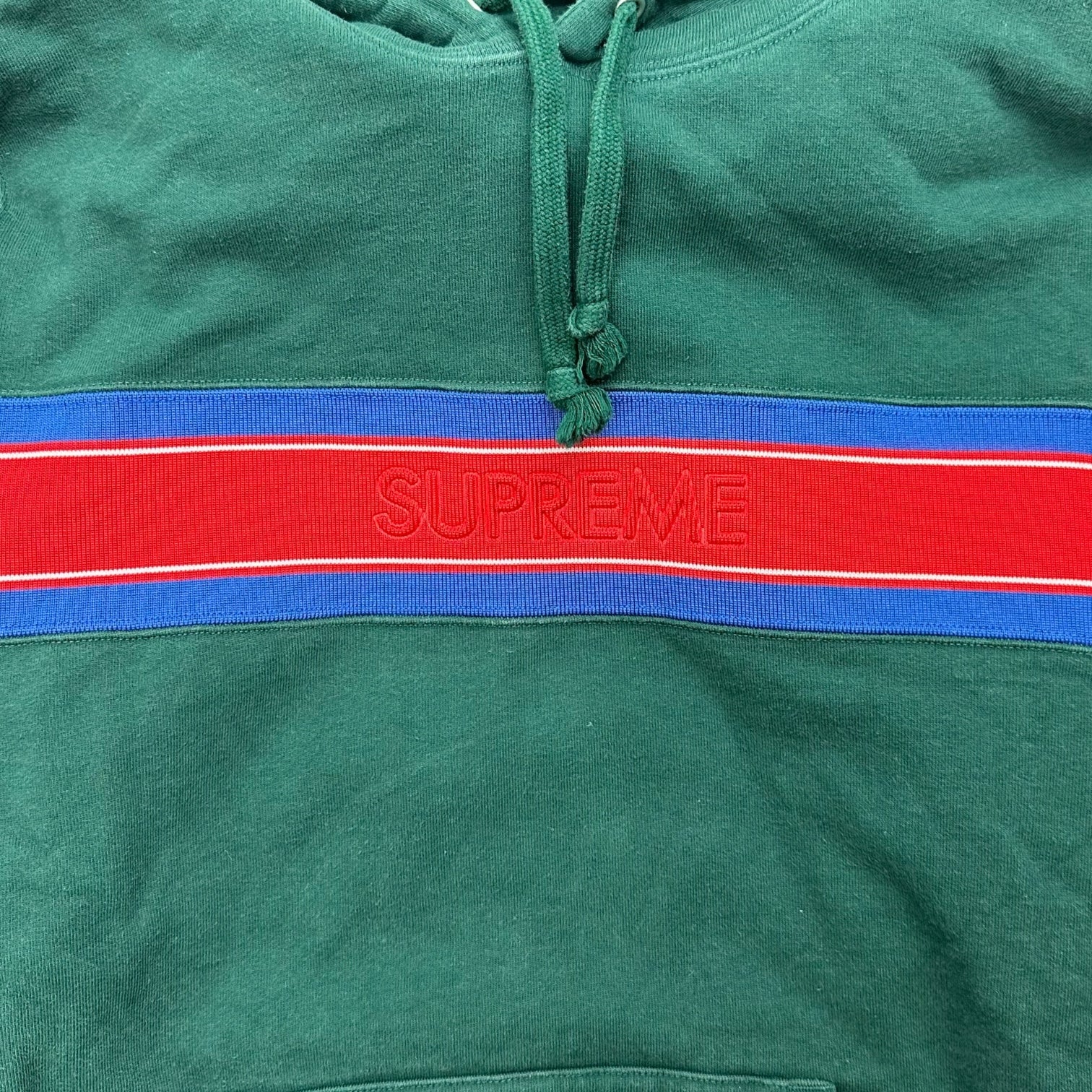 Supreme Chest Stripe Hoodie Green