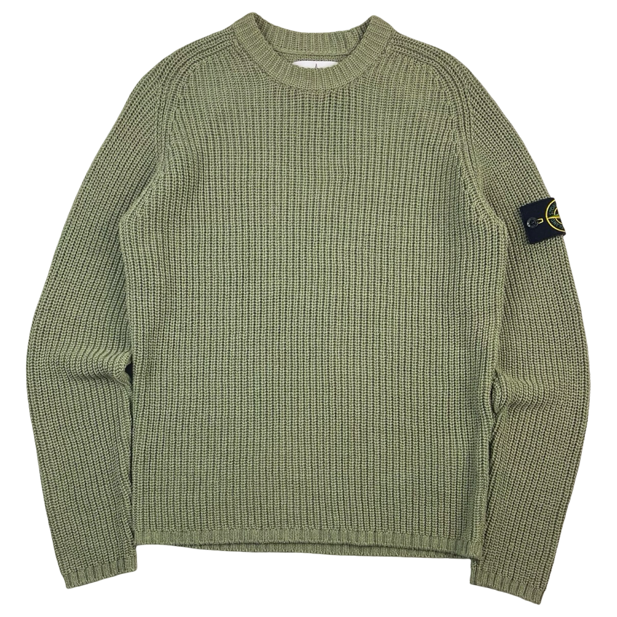 Stone Island Ribbed Knit Jumper Moss