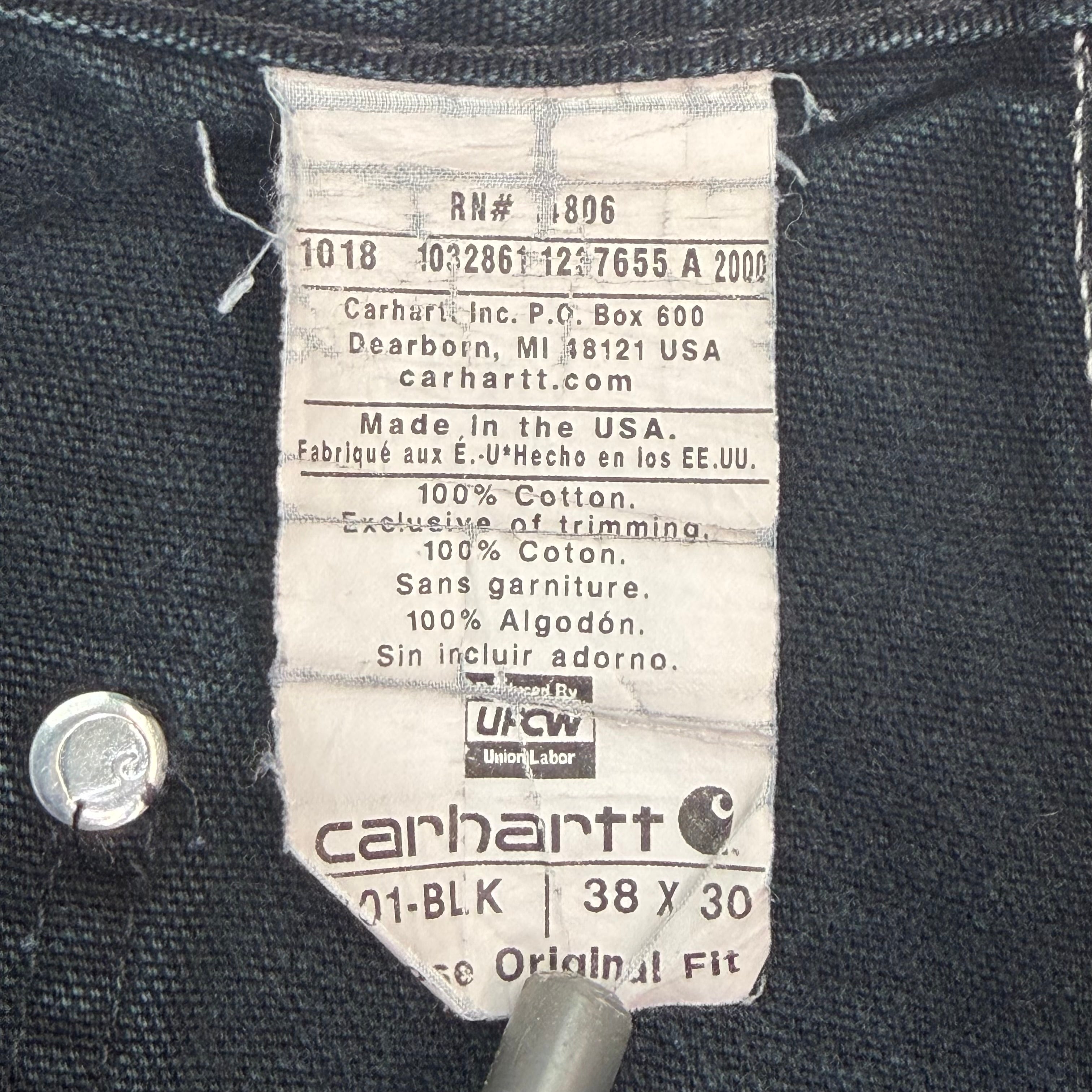 Vintage Carhartt Double Knee Pants Black