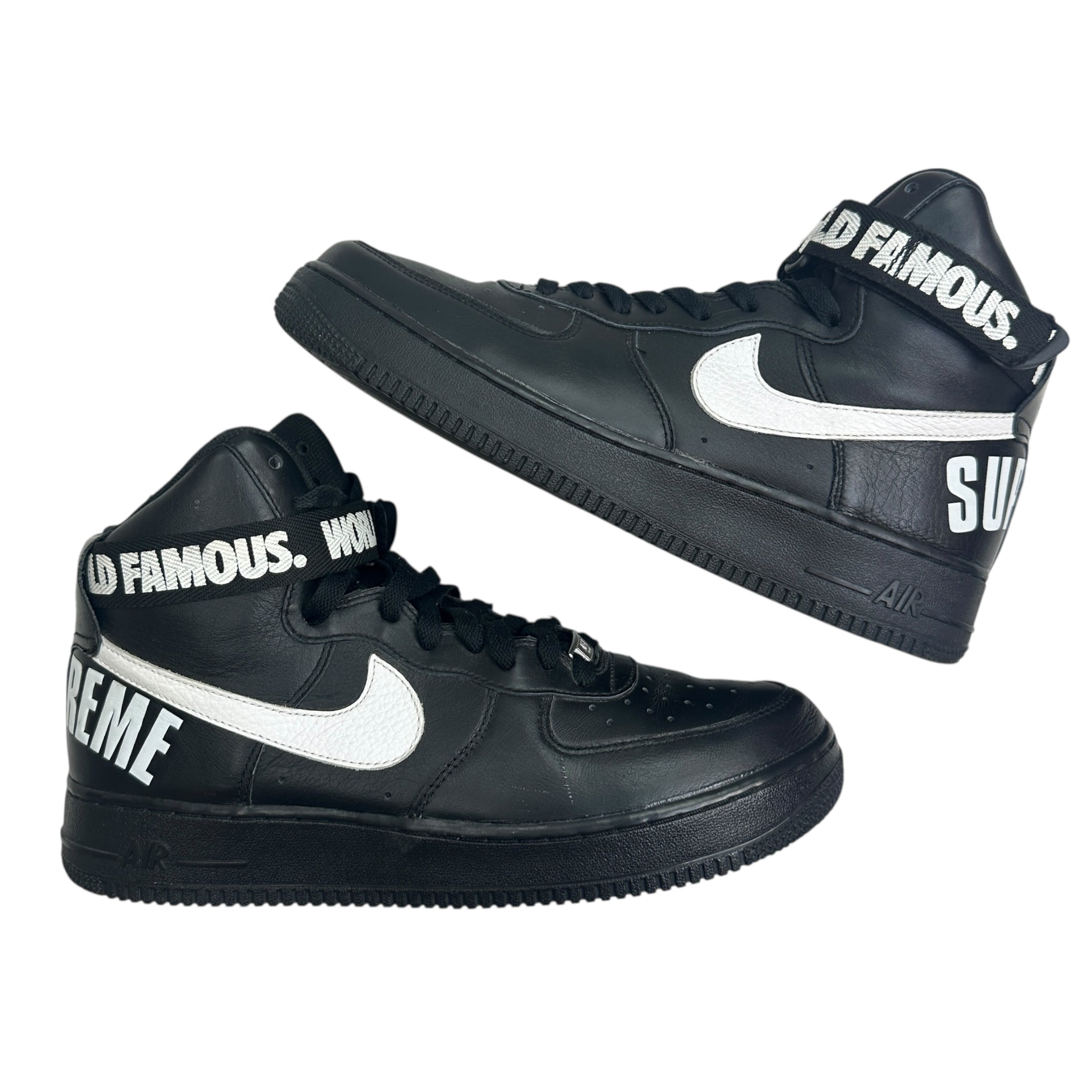 Supreme x Nike Air Force 1 High World Famous Black
