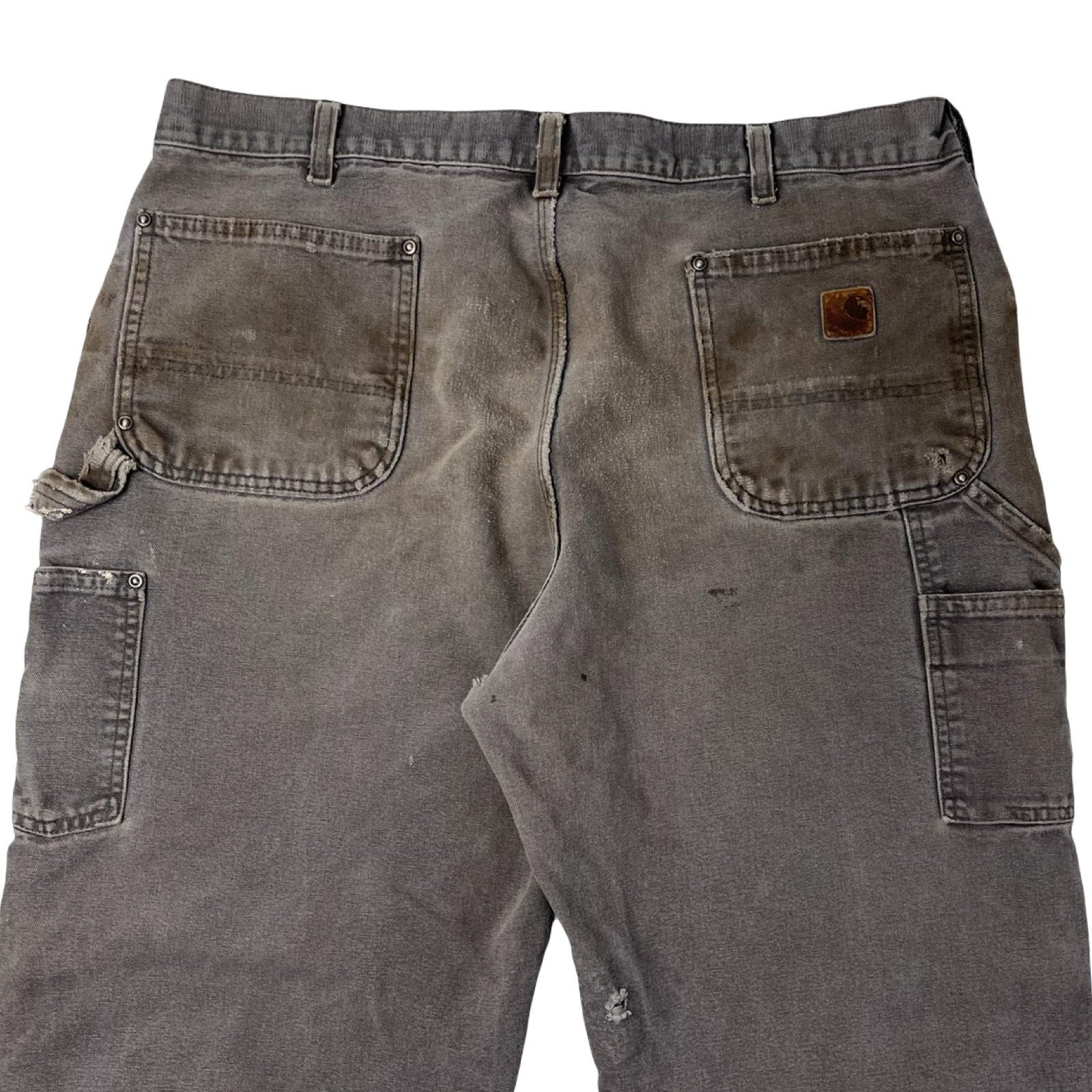 Vintage Carhartt Trashed Double Knee Carpenter Pant Washed Grey