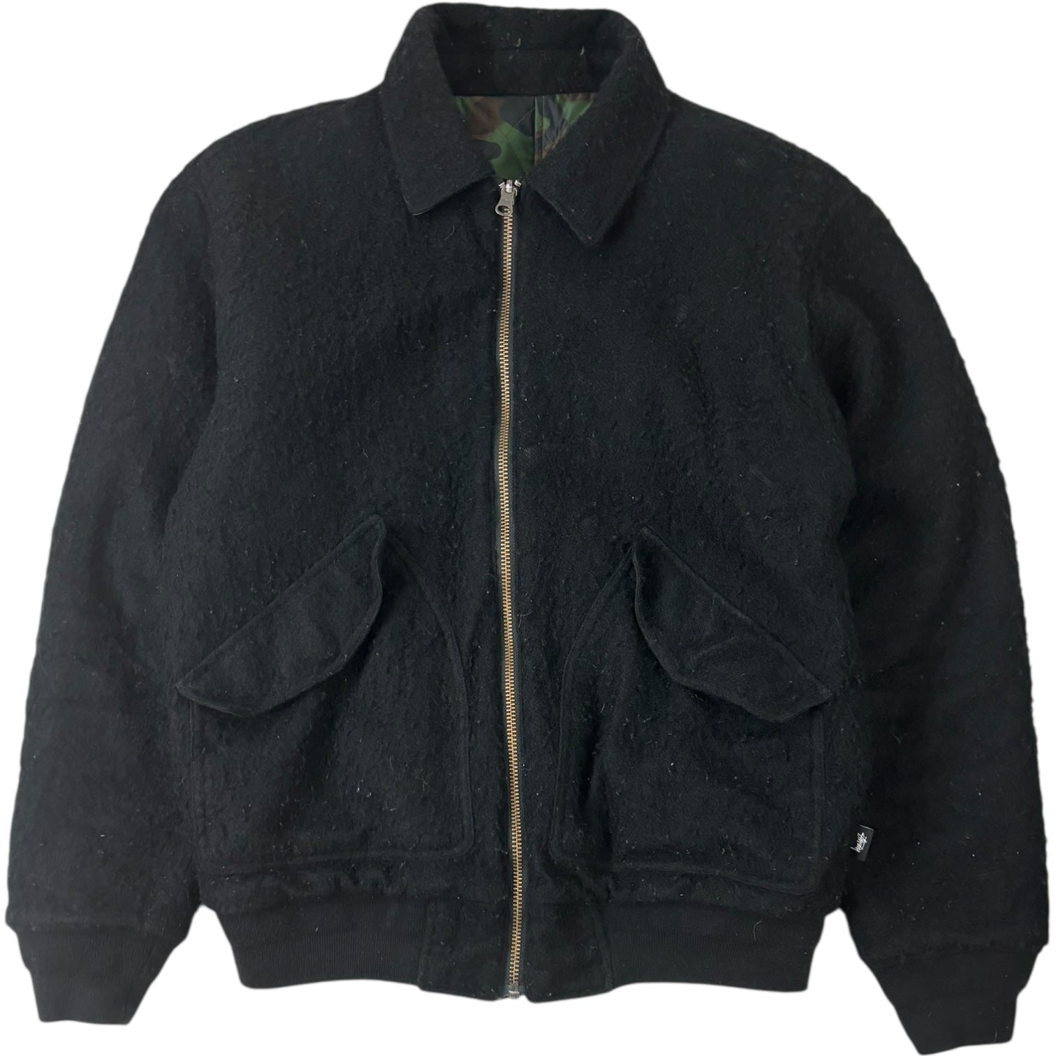 Stussy Boiled Wool Reversible Camo Bomber Jacket