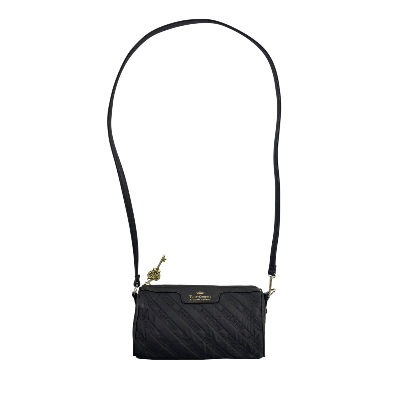 (W) Juicy Couture Cloud Nine Crossbody Quilted Black & Gold Purse