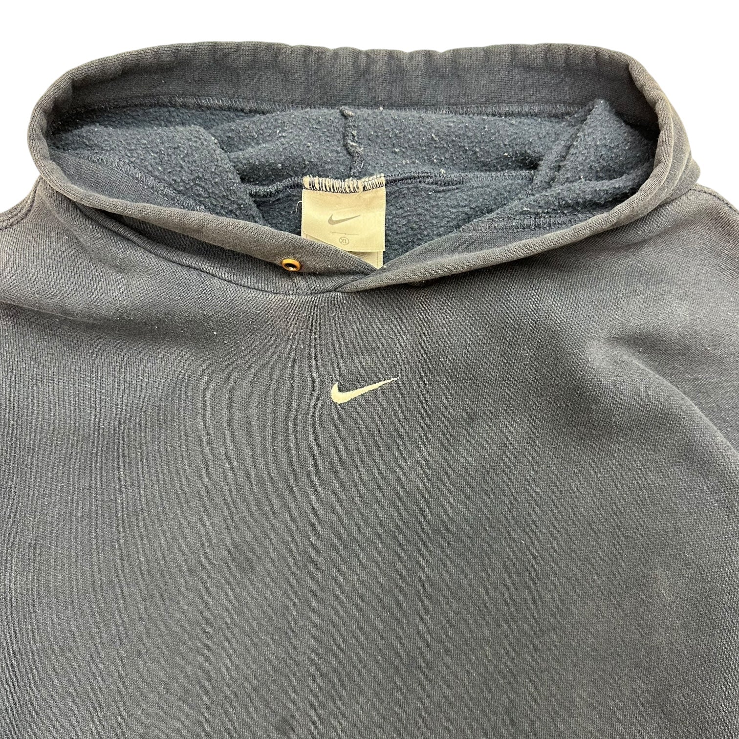 Vintage Nike Centre Swoosh Hoodie Navy Blue