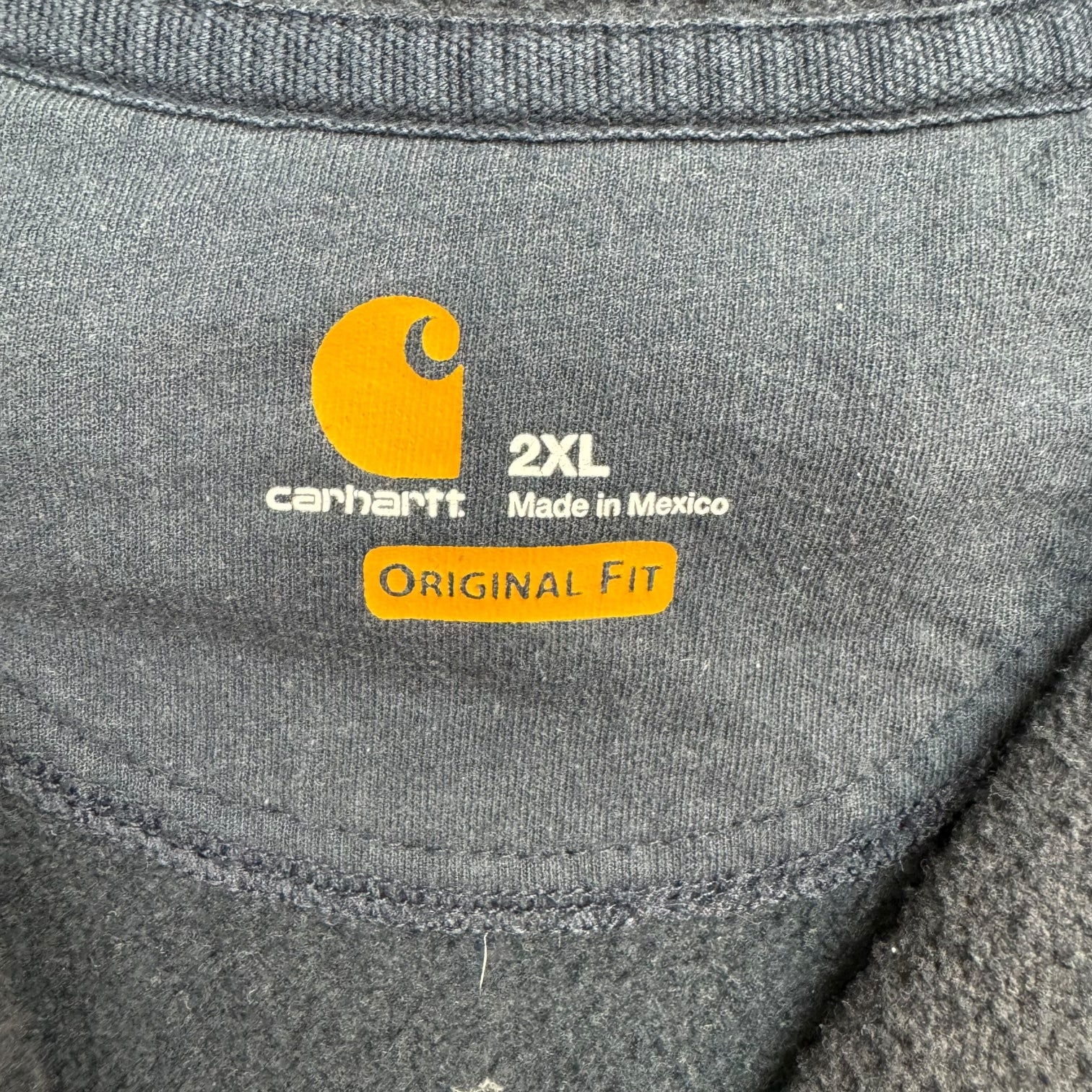 Vintage Carhartt Zip Up Hoodie Faded Navy Blue