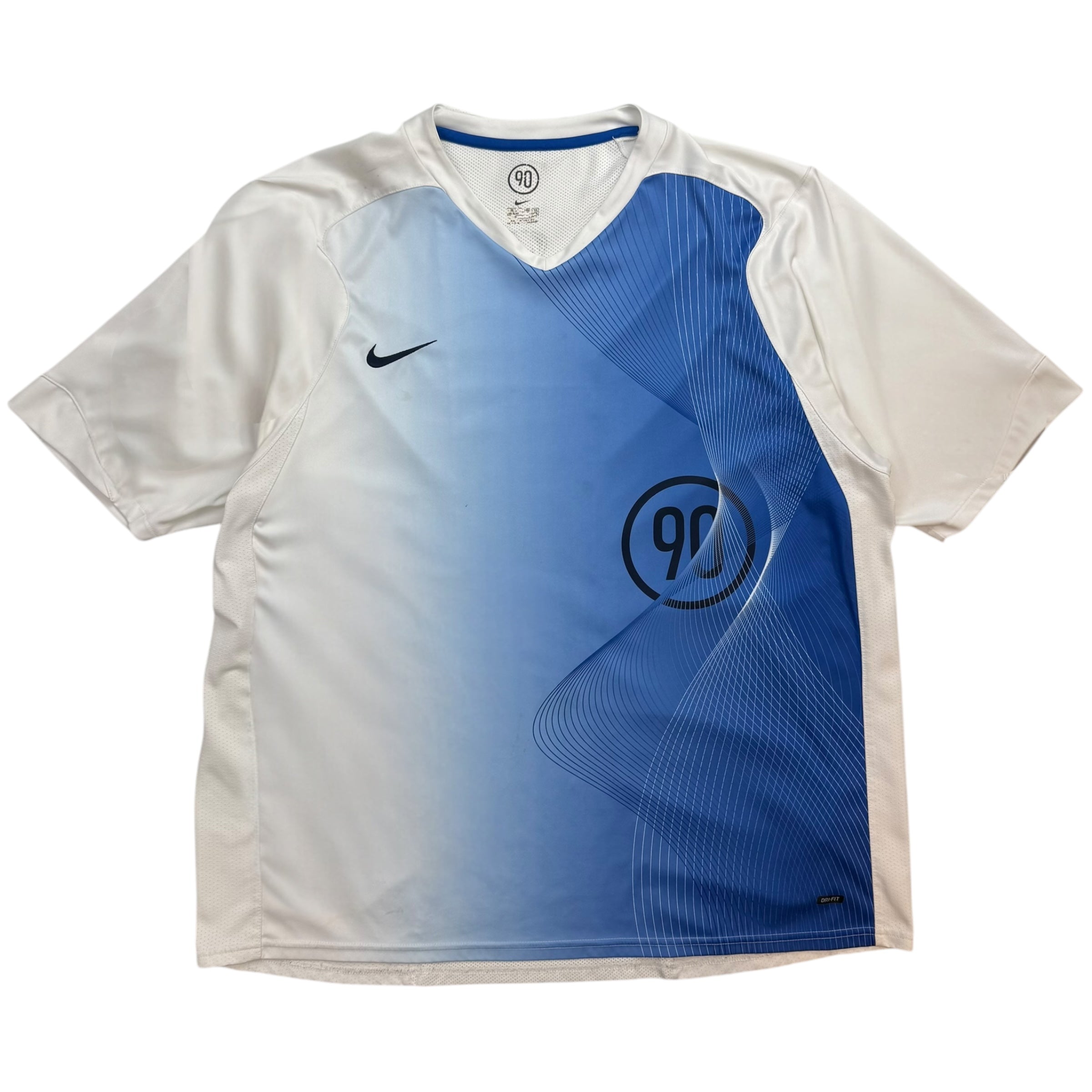 Vintage Nike Total 90 Soccer Jersey White/Blue