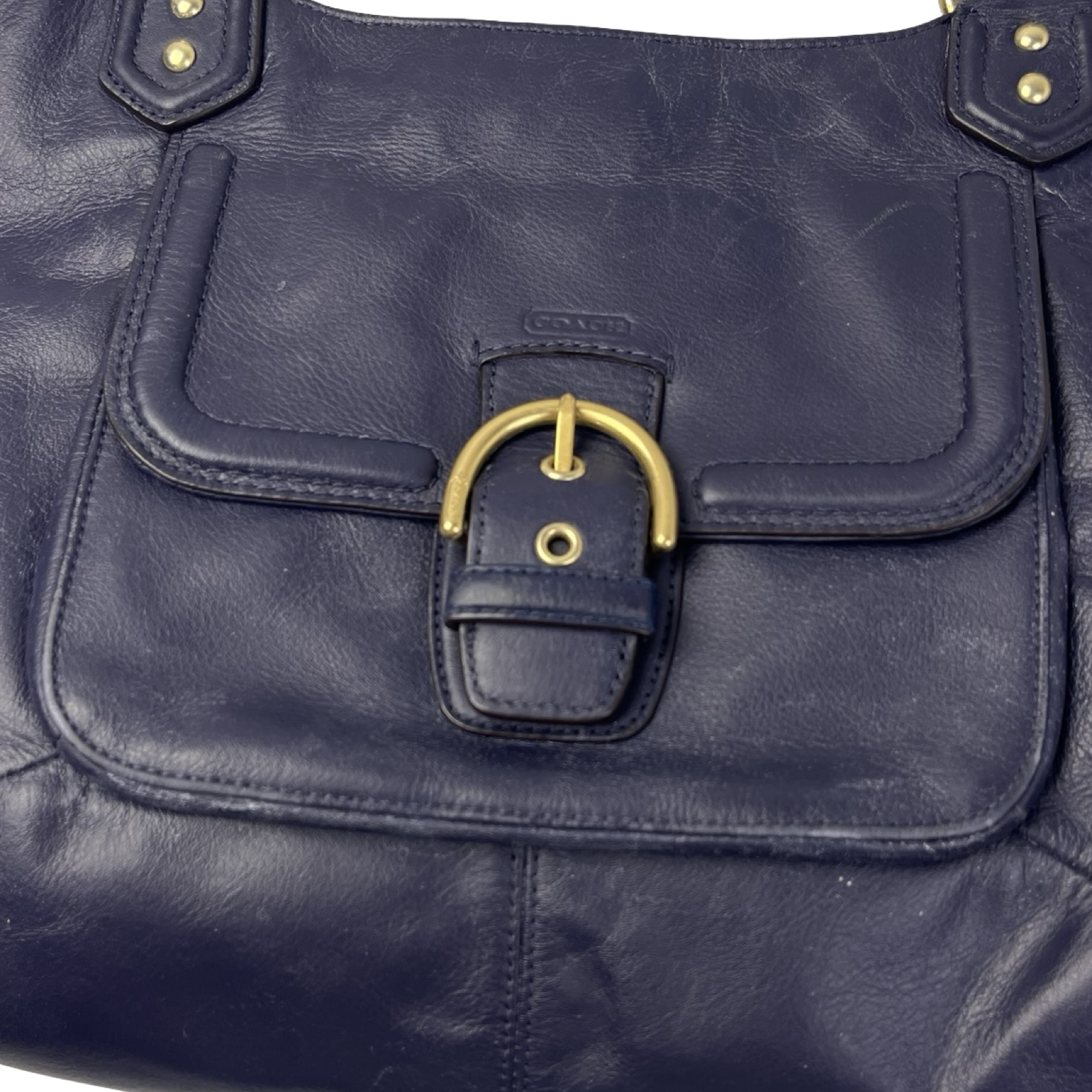 (W) Y2K Coach Campbell Belle Caryall Tote Bag Deep Navy