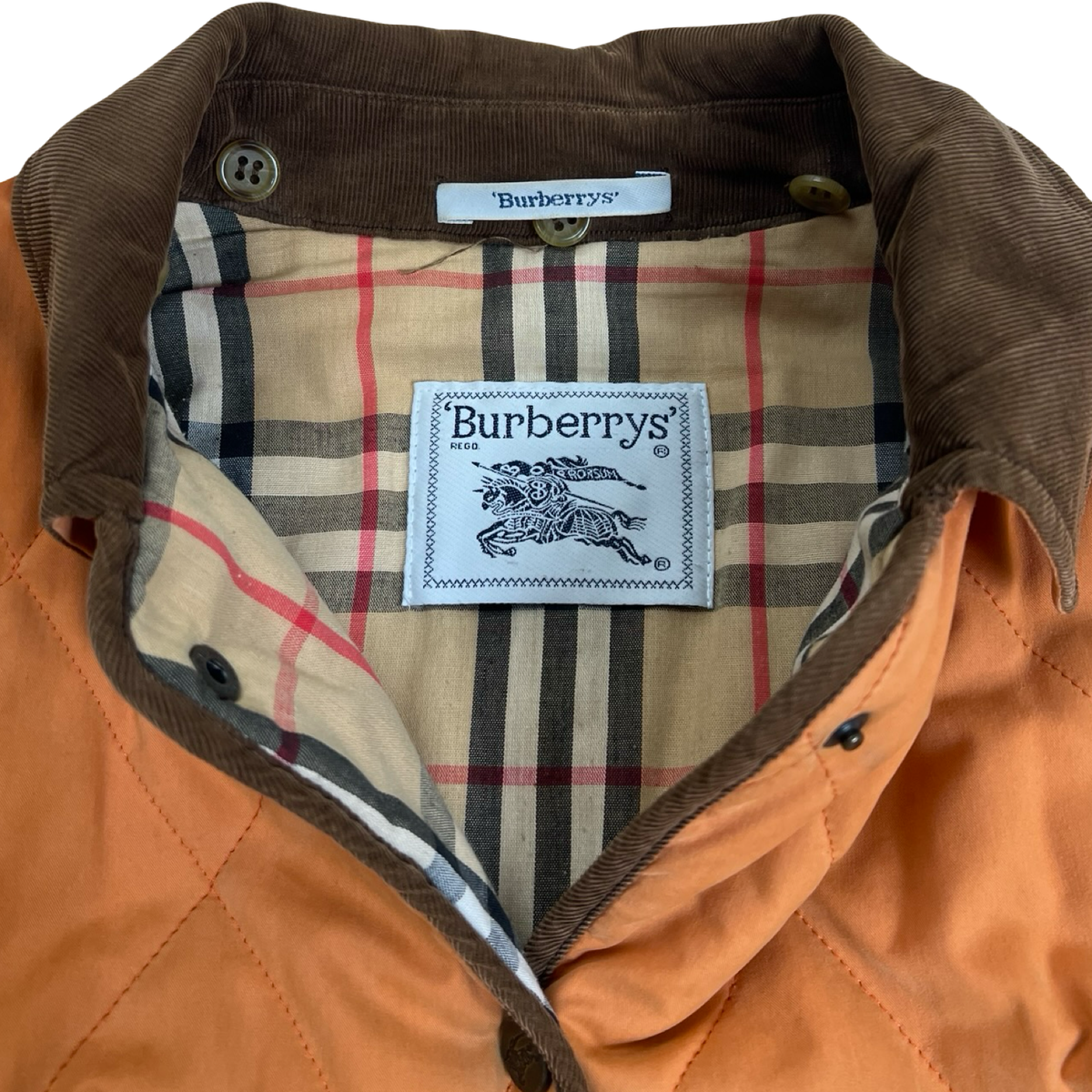 Vintage Burberry Diamond Quilted Jacket Orange