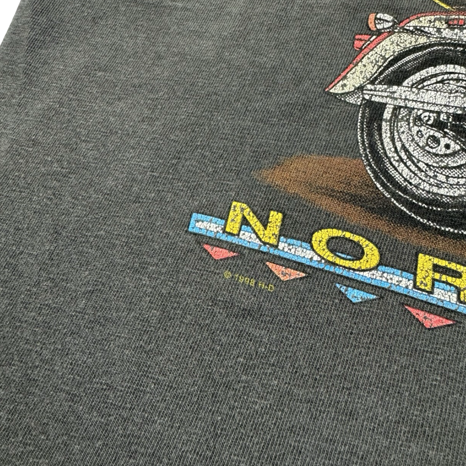 1998 Harley Davidson Fargo North Dakota T-Shirt Faded Black