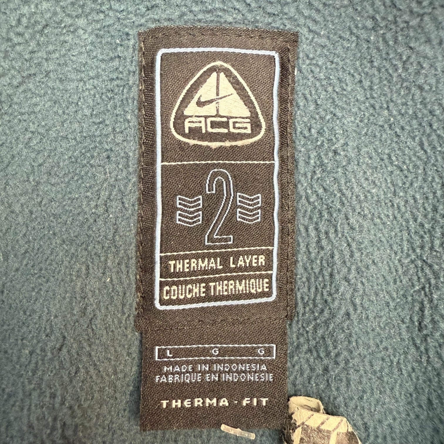 Vintage Nike ACG Therma Fit Fleece Zip Up Jacket Blue