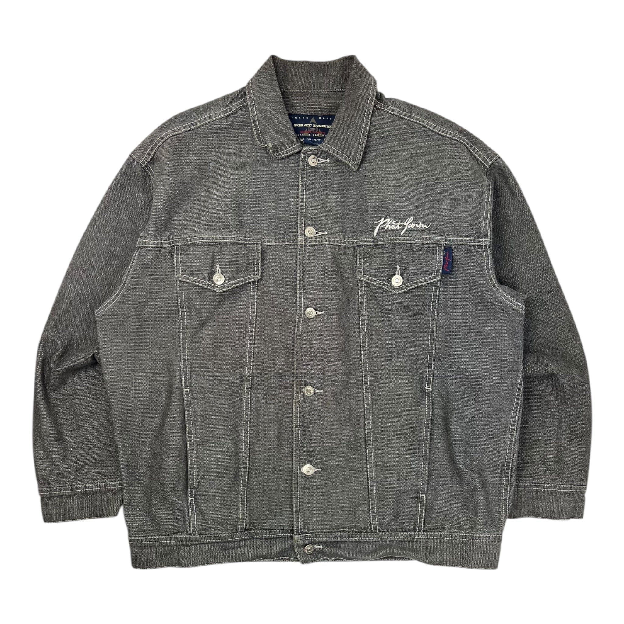 Vintage Y2K Phat Pharm Denim Jacket Grey