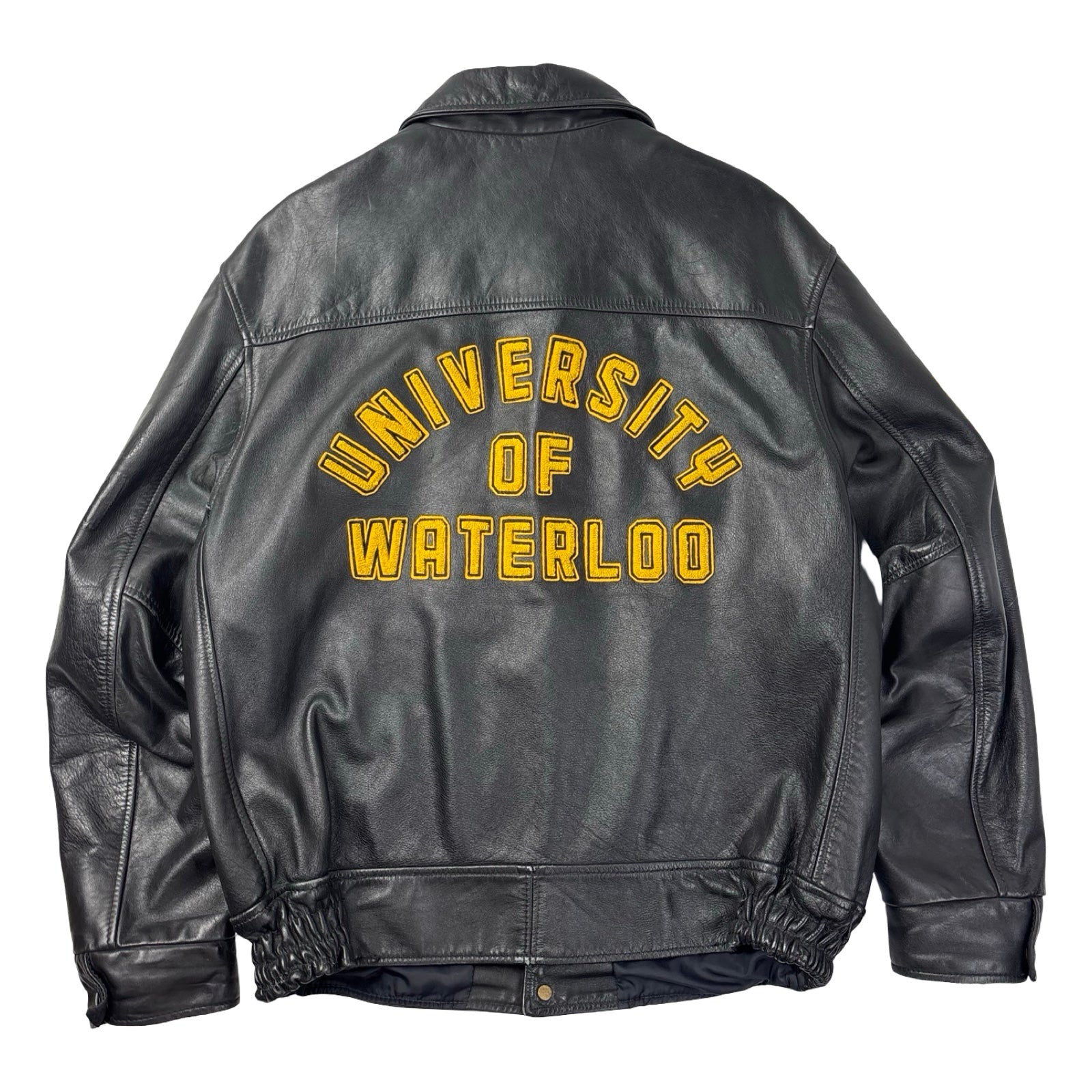 1994 University Of Waterloo Leather Jacket Black