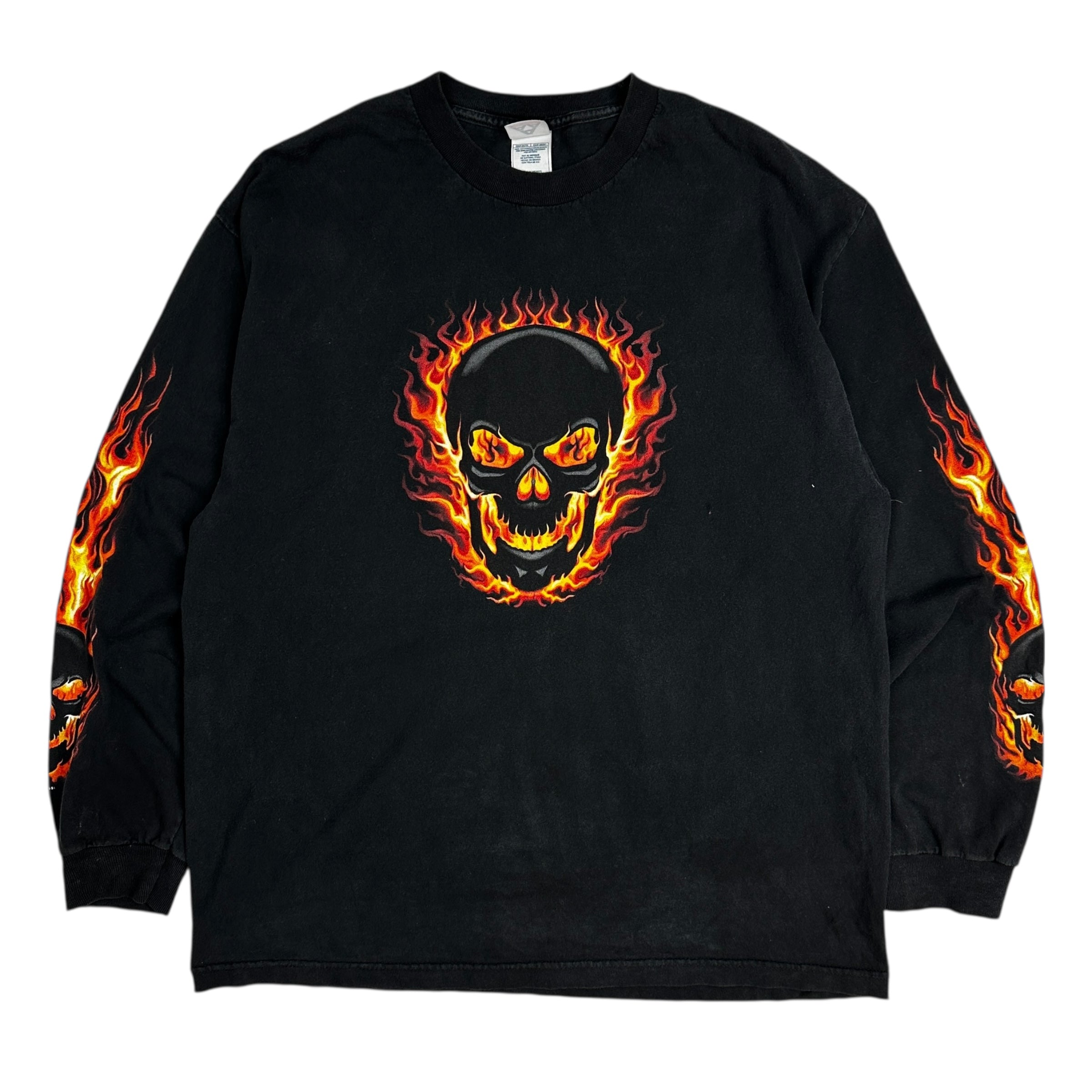2006 Skull Flames Tee Black