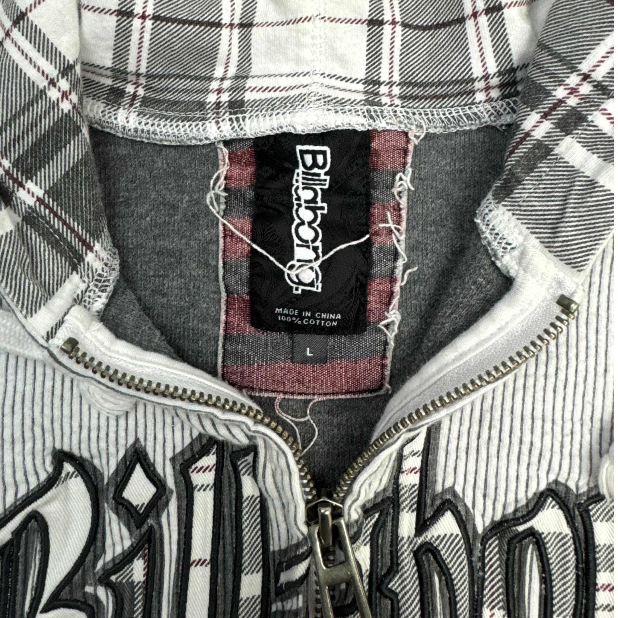 Y2K Billabong Tartan Surf Zip Up Hoodie