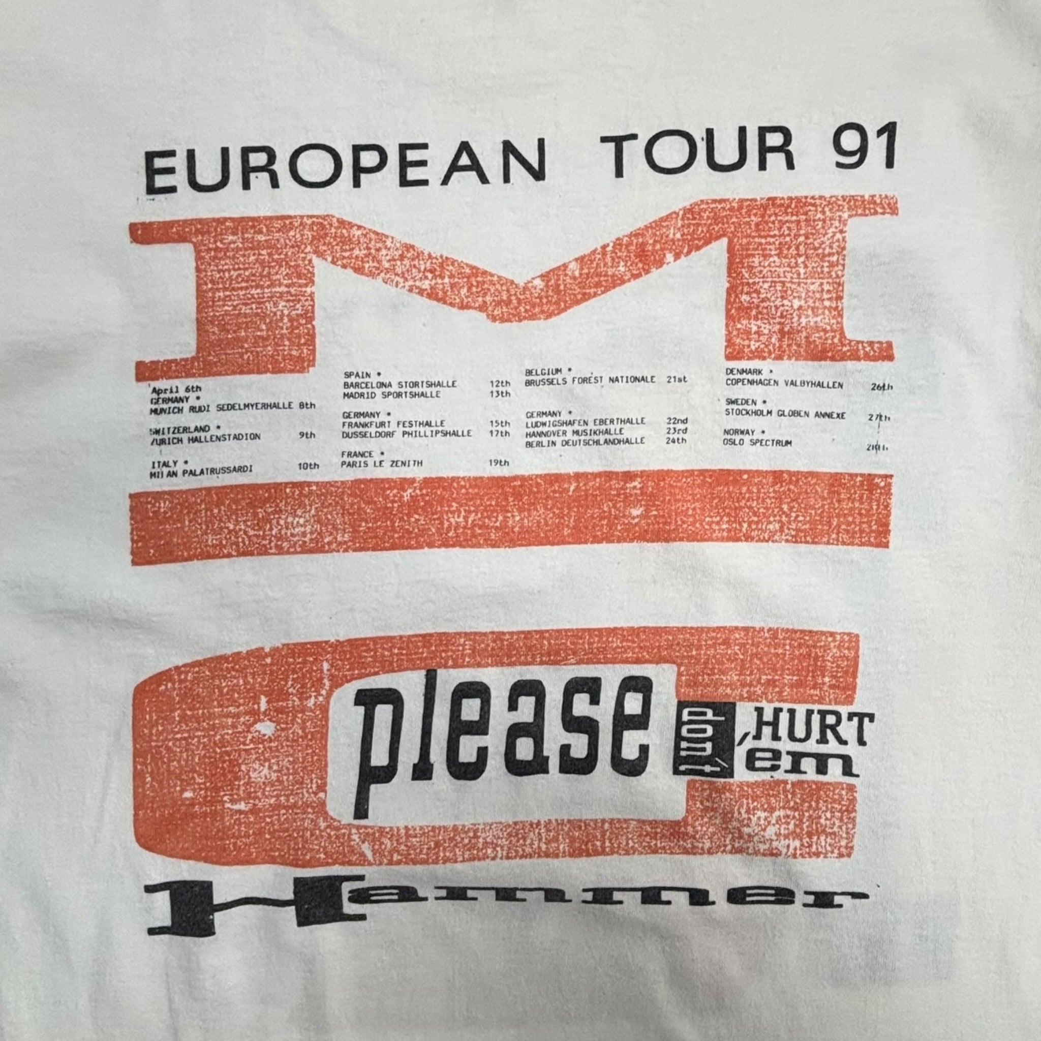 1991 MC Hammer European Tour T-Shirt