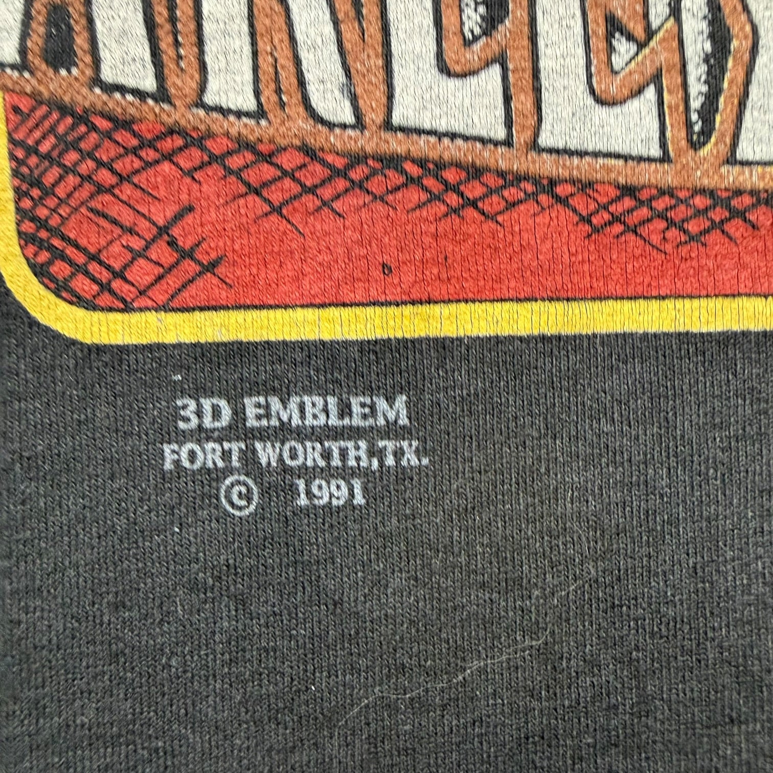1991 3D Emblem Harley Davidson Tee Black