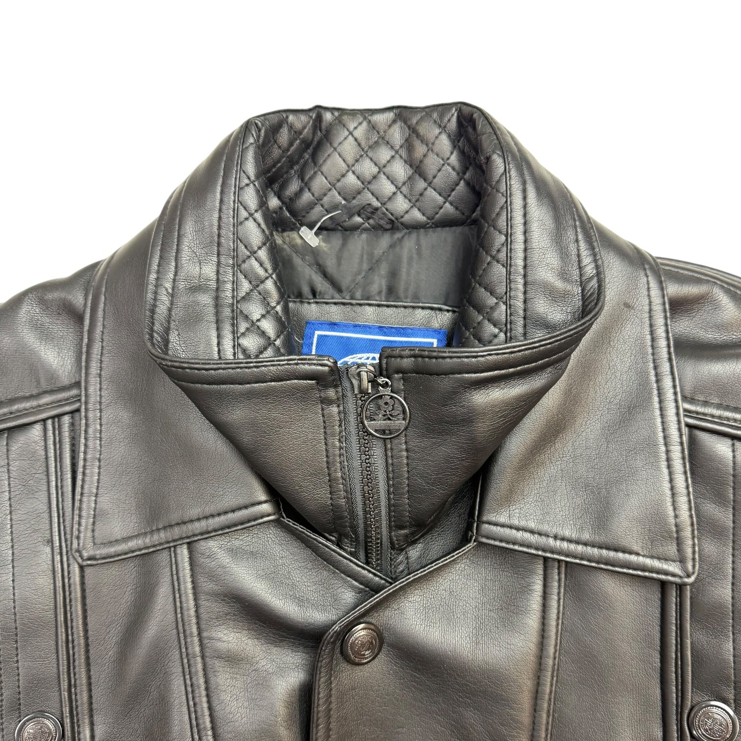 Vintage Quilted Leather Jacket Black